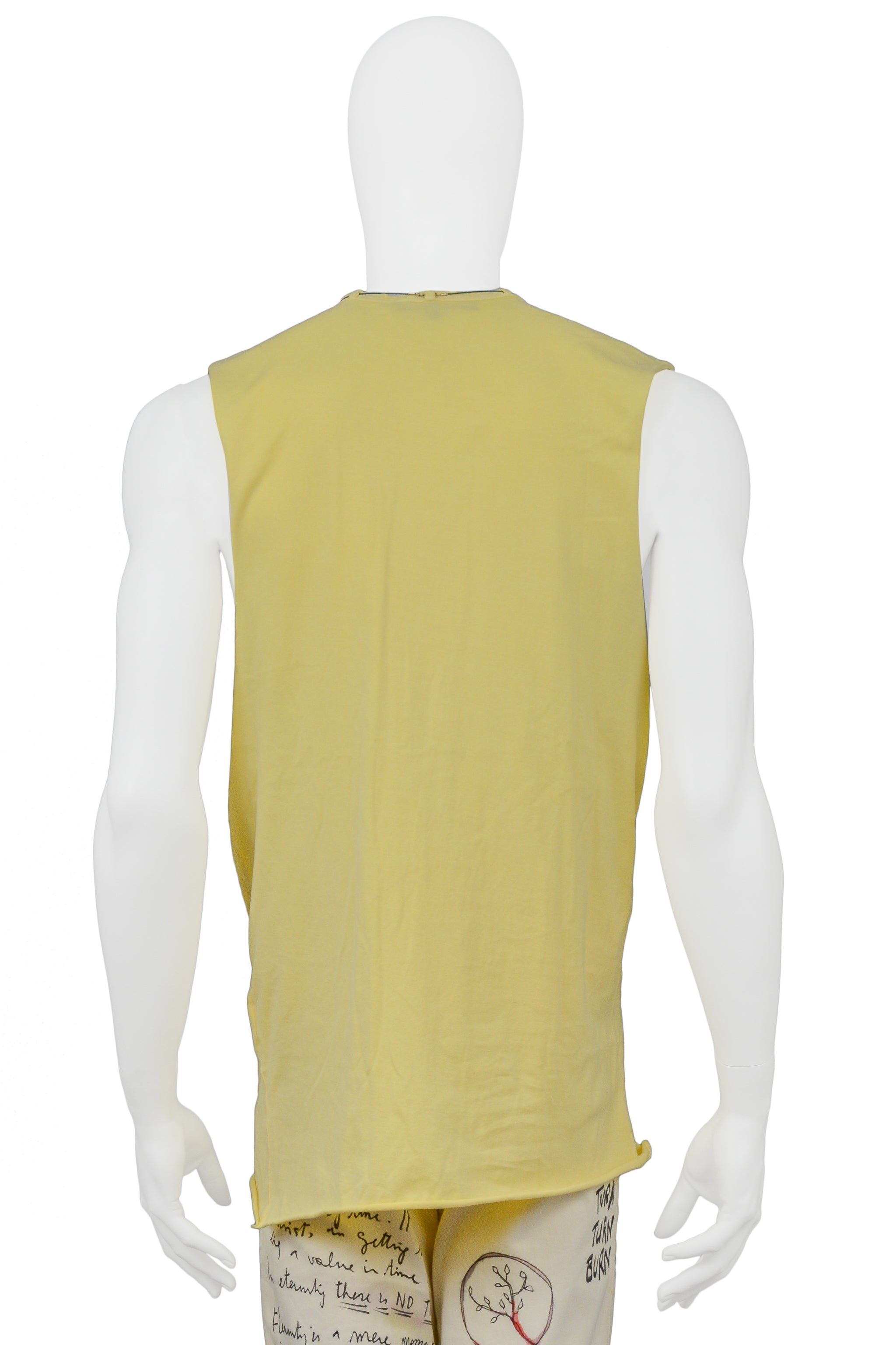 RAF SIMONS YELLOW TANK WITH CRYSTAL NECKLACE 2004