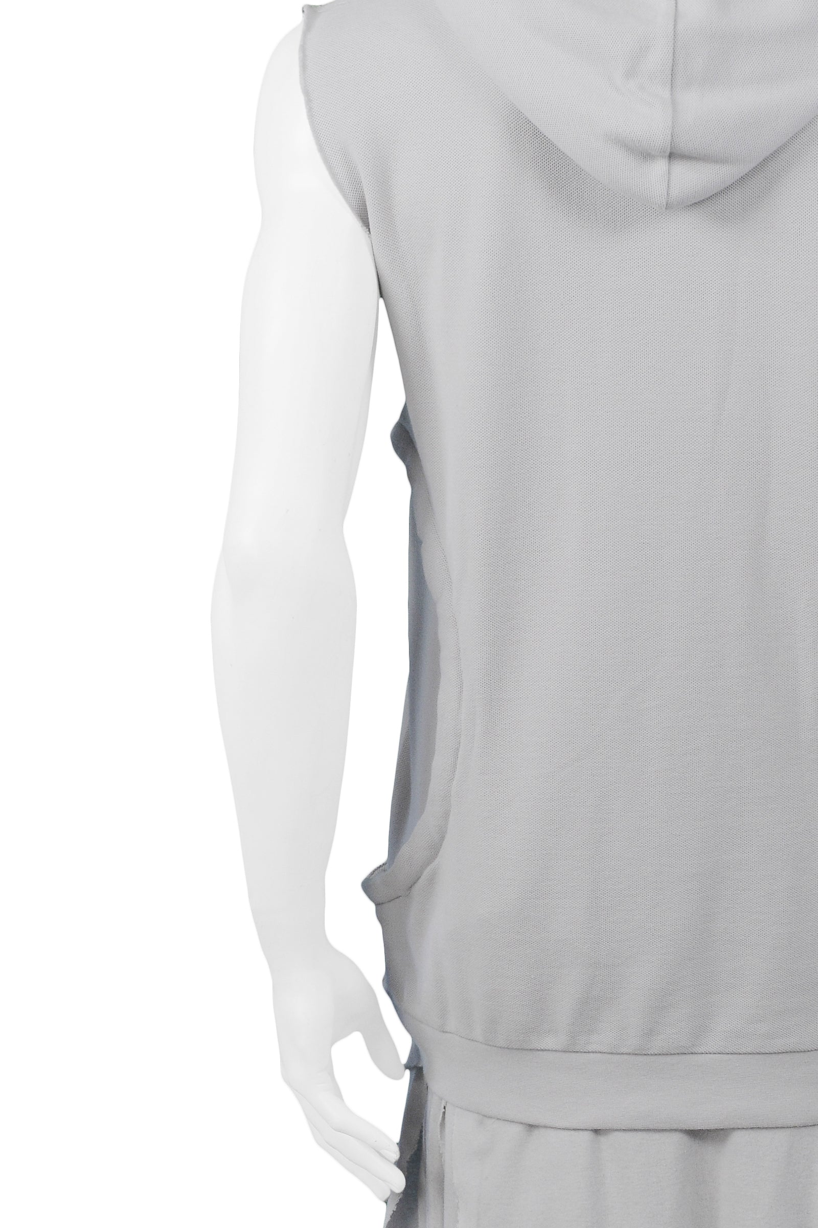 RAF SIMONS GREY SLEEVELESS HOODIE 2005