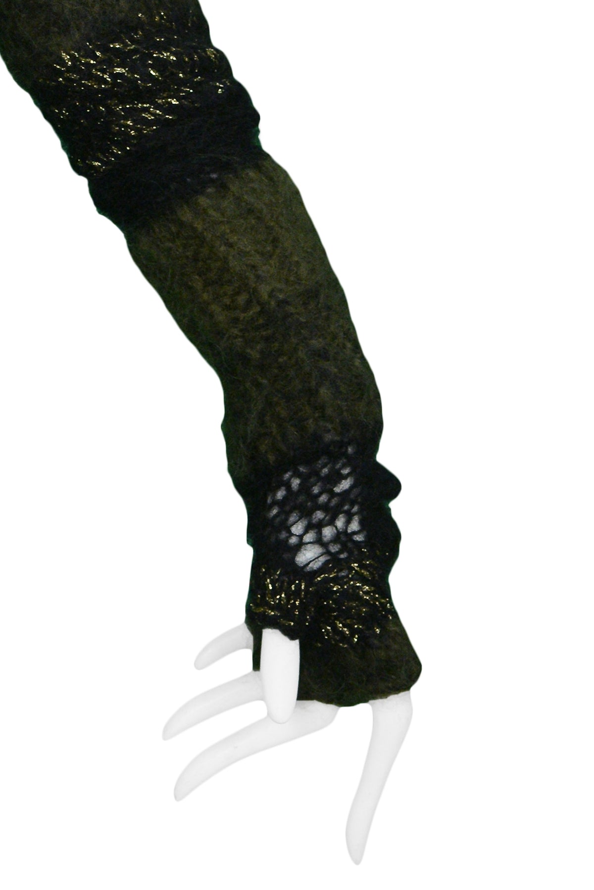JUNYA WATANABE GREEN, GOLD & BLACK STRIPE GLOVE SWEATER 2006 JUNYA WATANABE GREEN, GOLD & BLACK STRIPE GLOVE SWEATER 2006
