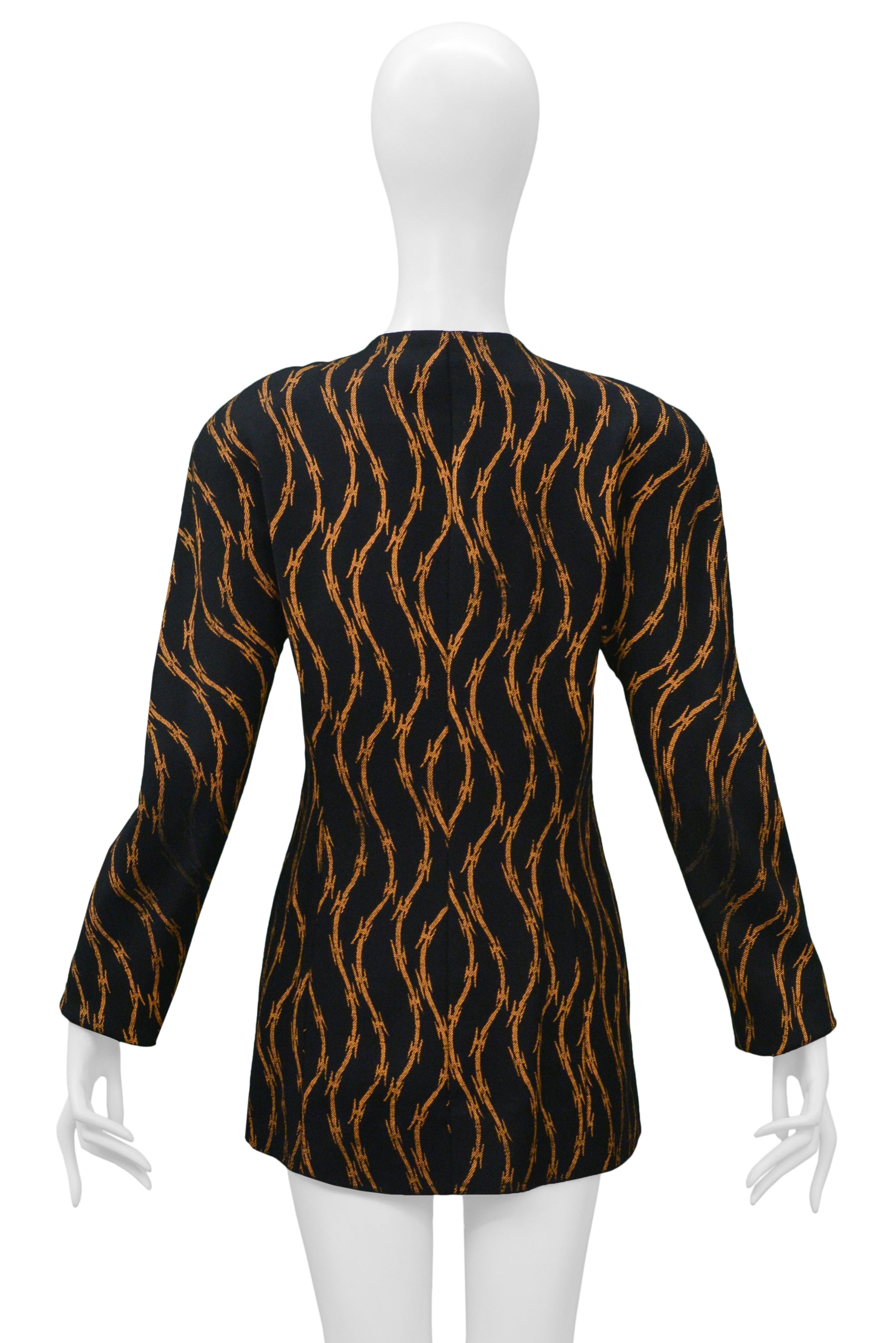 STEPHEN SPROUSE BARB WIRE JACKET BLACK AND ORANGE