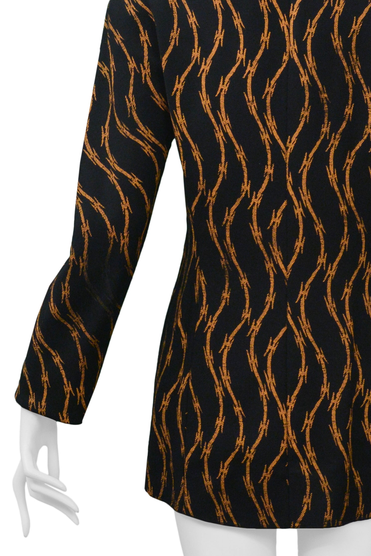 STEPHEN SPROUSE BARB WIRE JACKET BLACK AND ORANGE