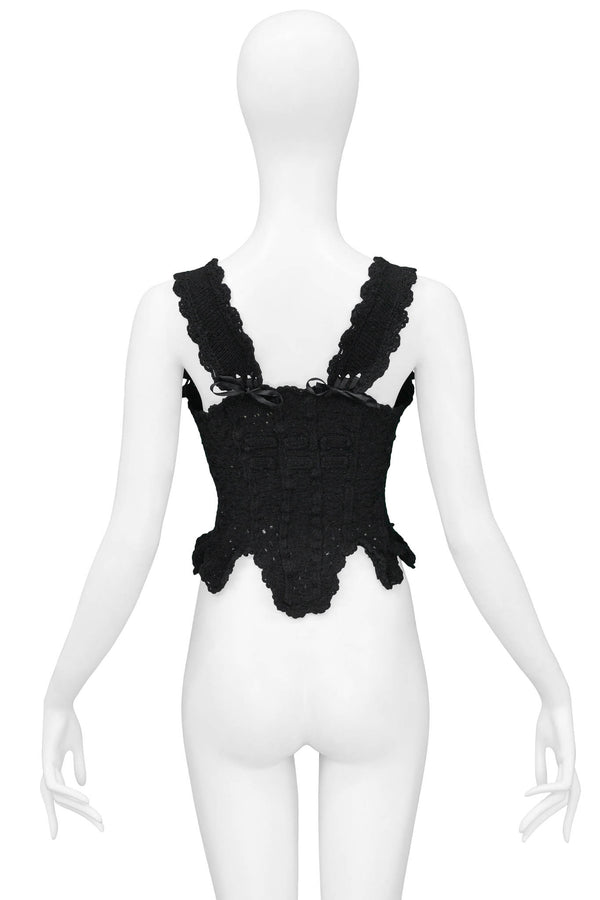 TAO FOR COMME DES GARCONS BLACK WOOL KNIT VICTORIAN CORSET 2006