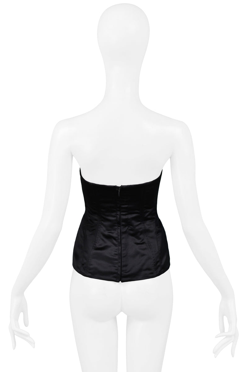 S/S 2001 Gucci by Tom Ford Runway Black Satin Crossover Bralette Top For  Sale at 1stDibs