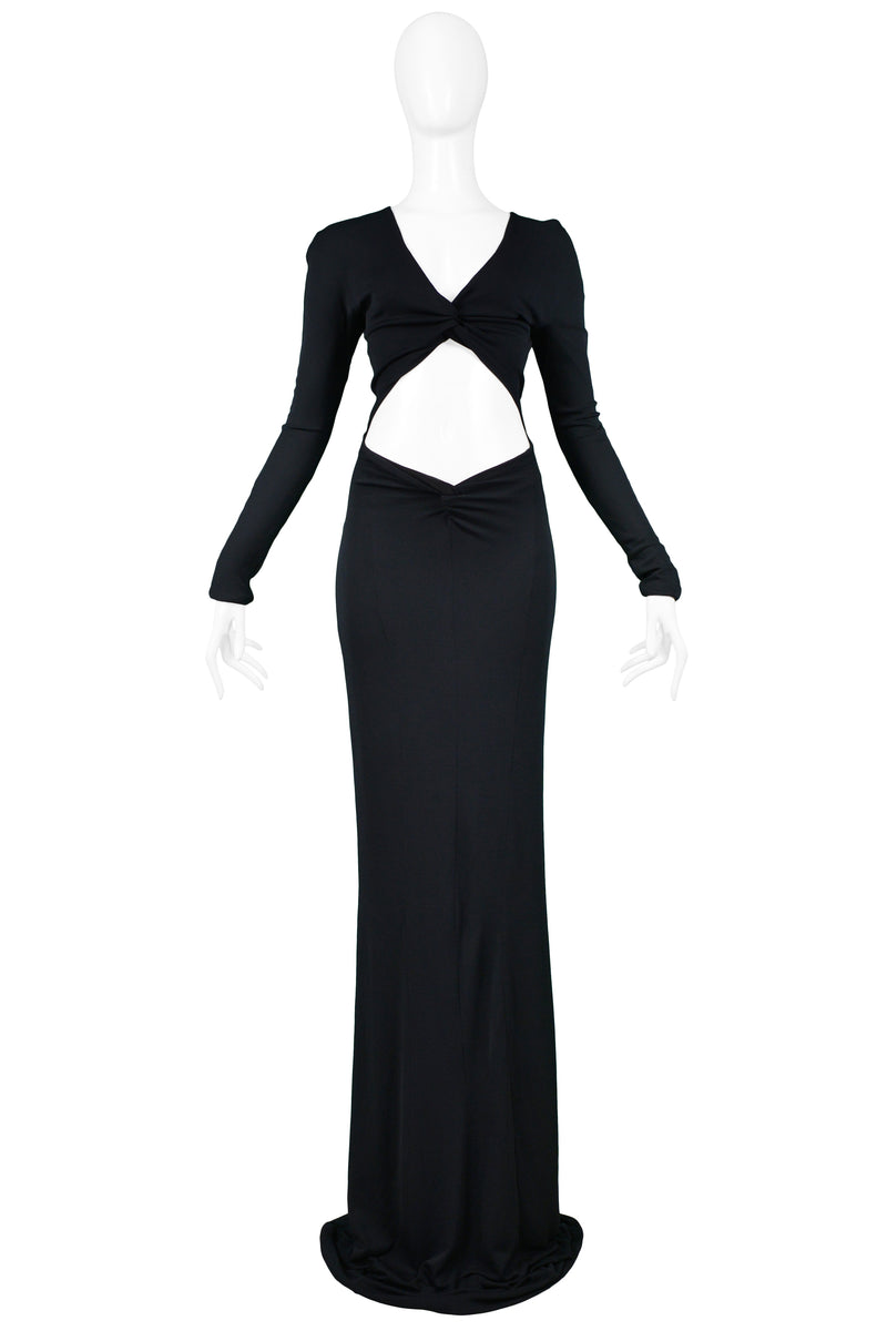 GUCCI BY TOM FORD BLACK CUTOUT EVENING GOWN 2002