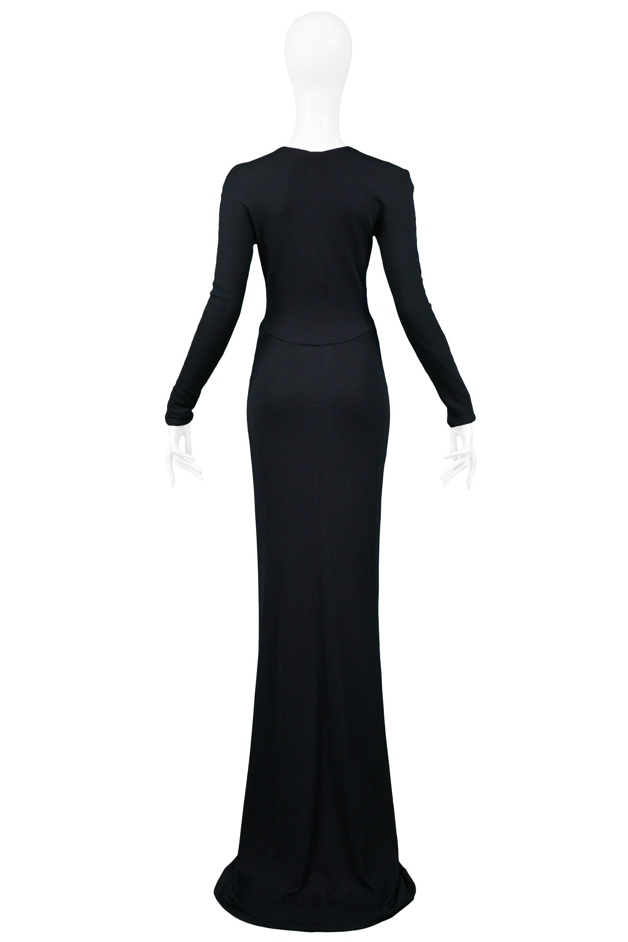 GUCCI BY TOM FORD BLACK CUTOUT EVENING GOWN 2002