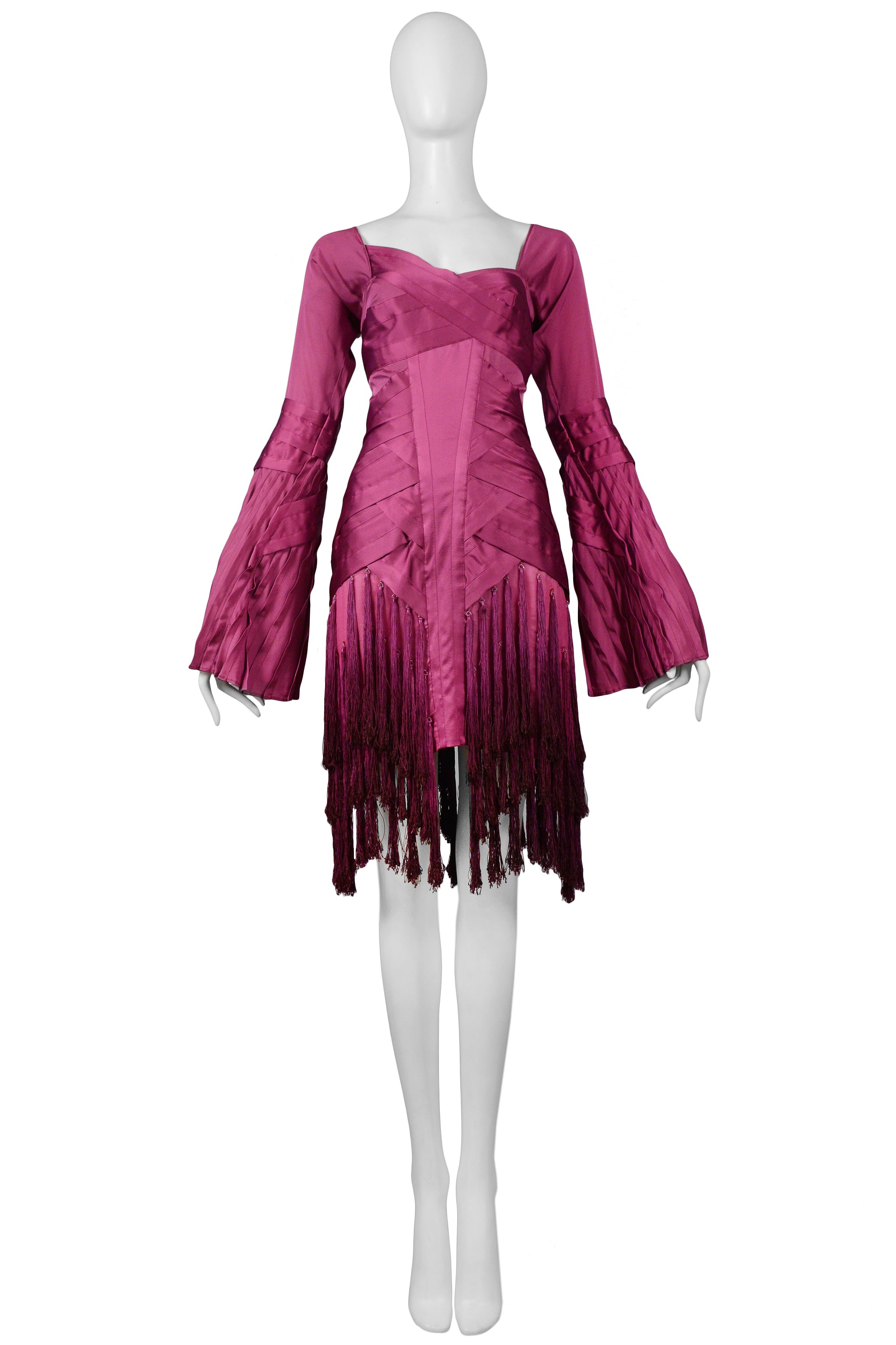 GUCCI BY TOM FORD MAGENTA TASSEL DRESS 2004