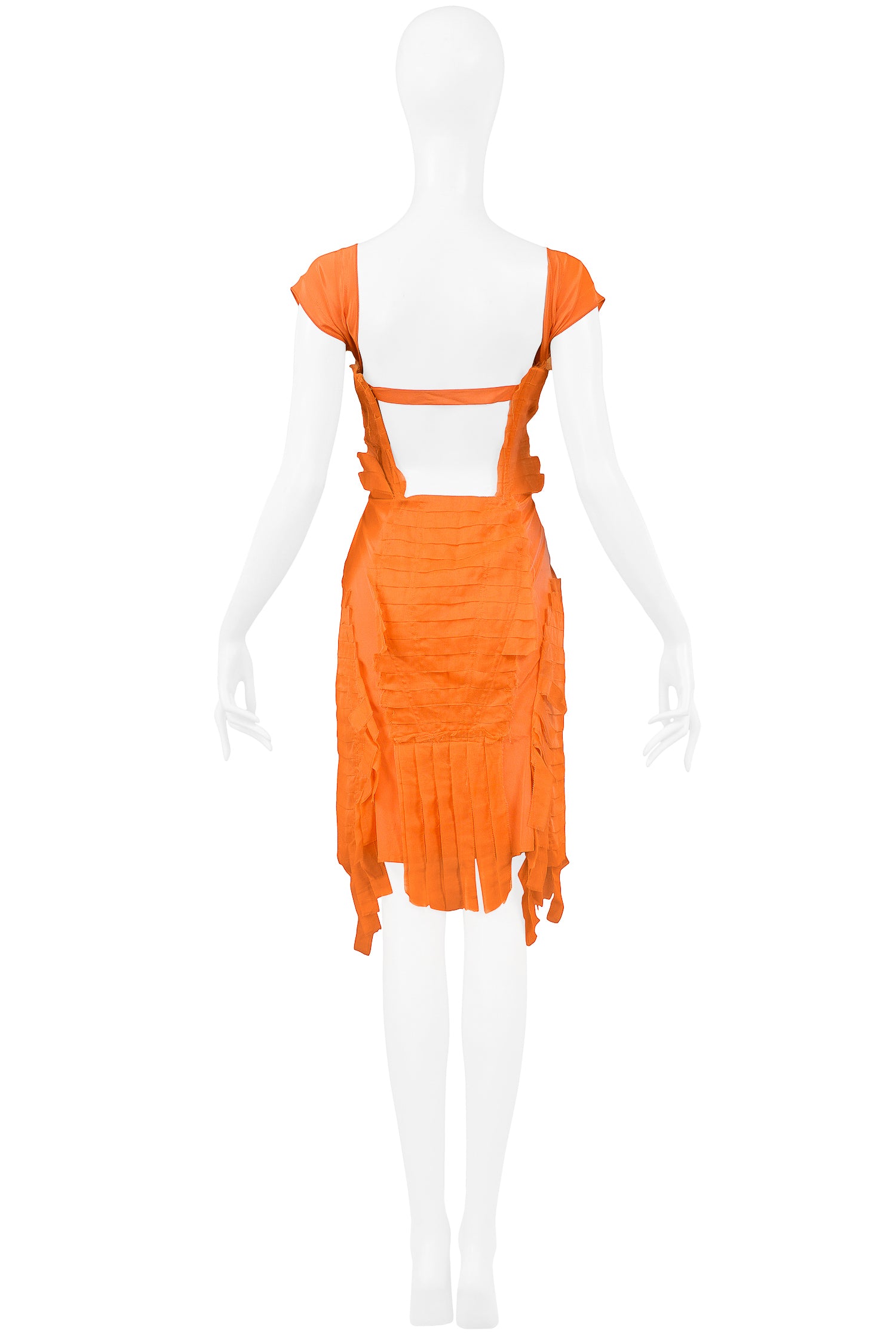 GUCCI BY TOM FORD ORANGE SILK COCKTAIL DRESS 2004