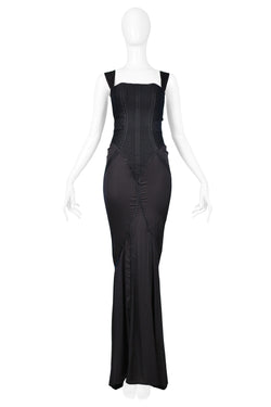 GUCCI BY TOM FORD BLACK CORSET GOWN 2003