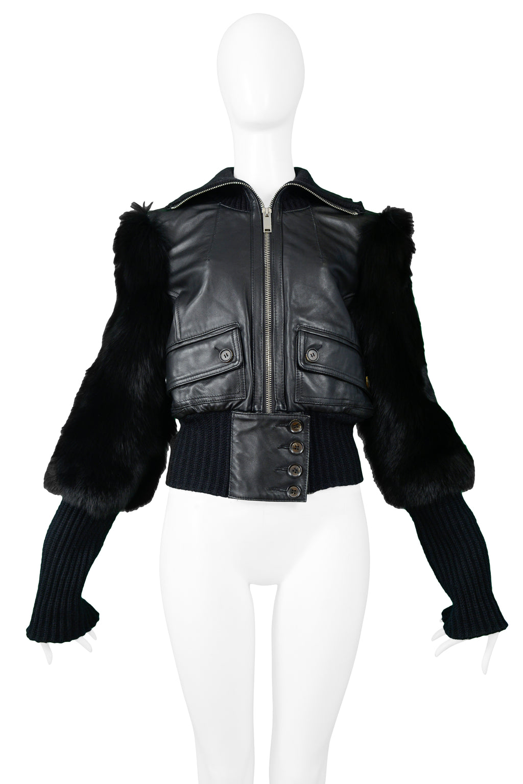 Gucci Leather Jacket With Fur