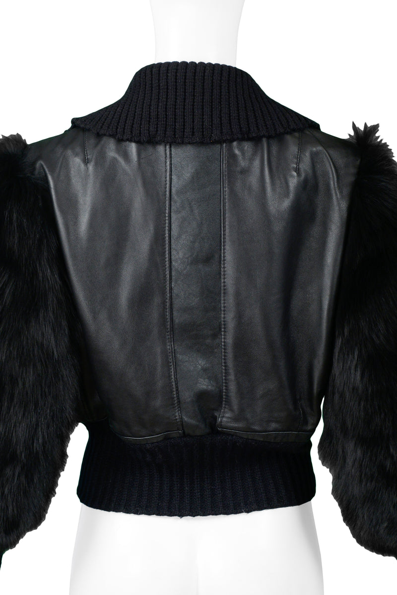 Gucci Leather Jacket With Fur