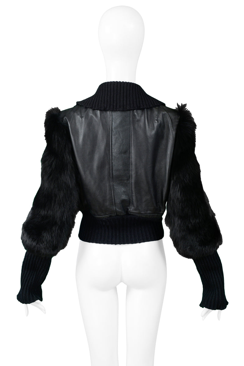 GUCCI BY TOM FORD LEATHER & FOX FUR JACKET 2003