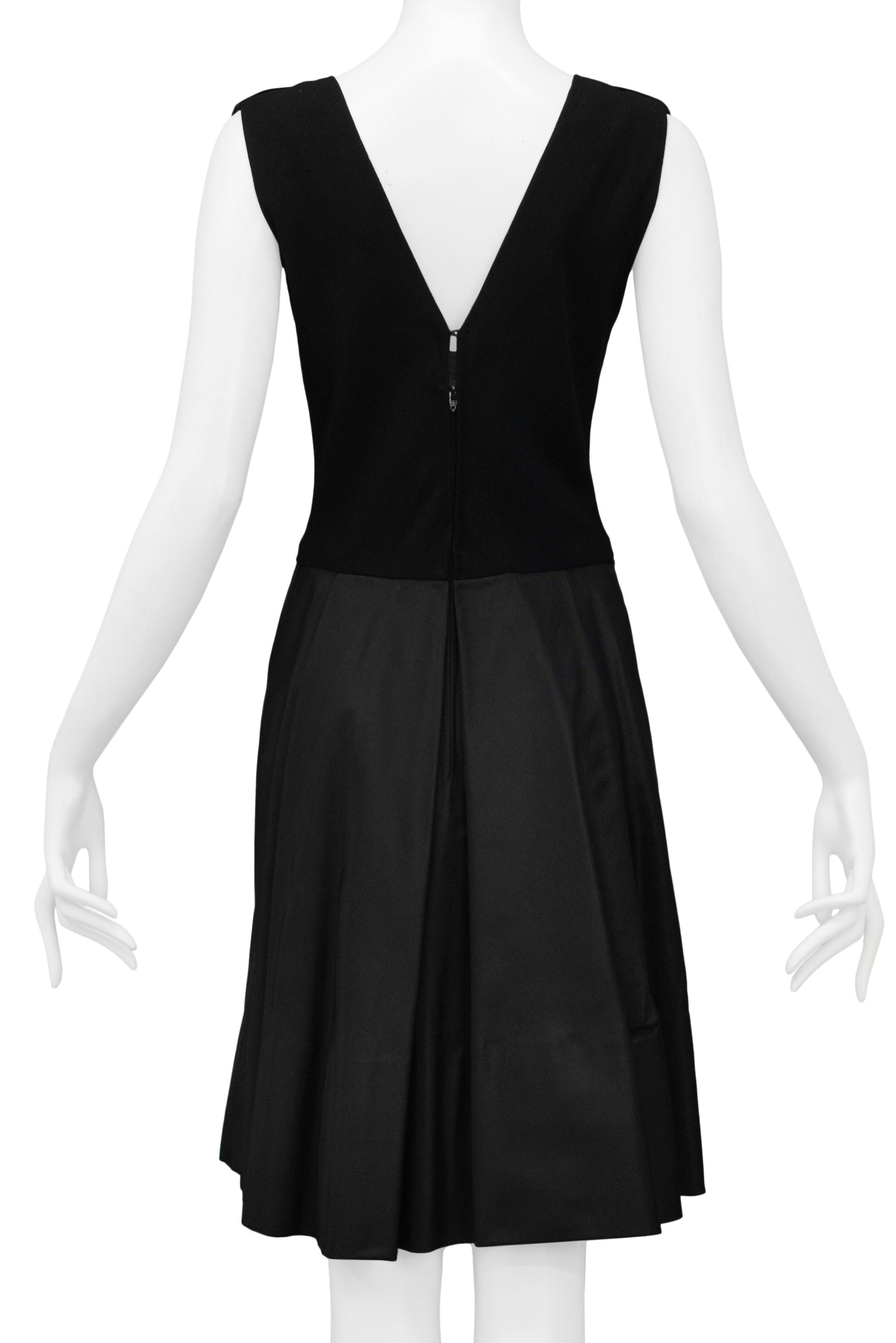 TRIGERE BLACK CREPE AND TAFFETA COCKTAIL DRESS