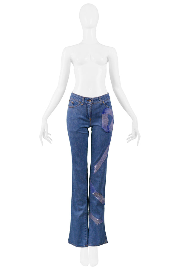VALENTINO SEQUIN BOW PRINT JEANS 2006