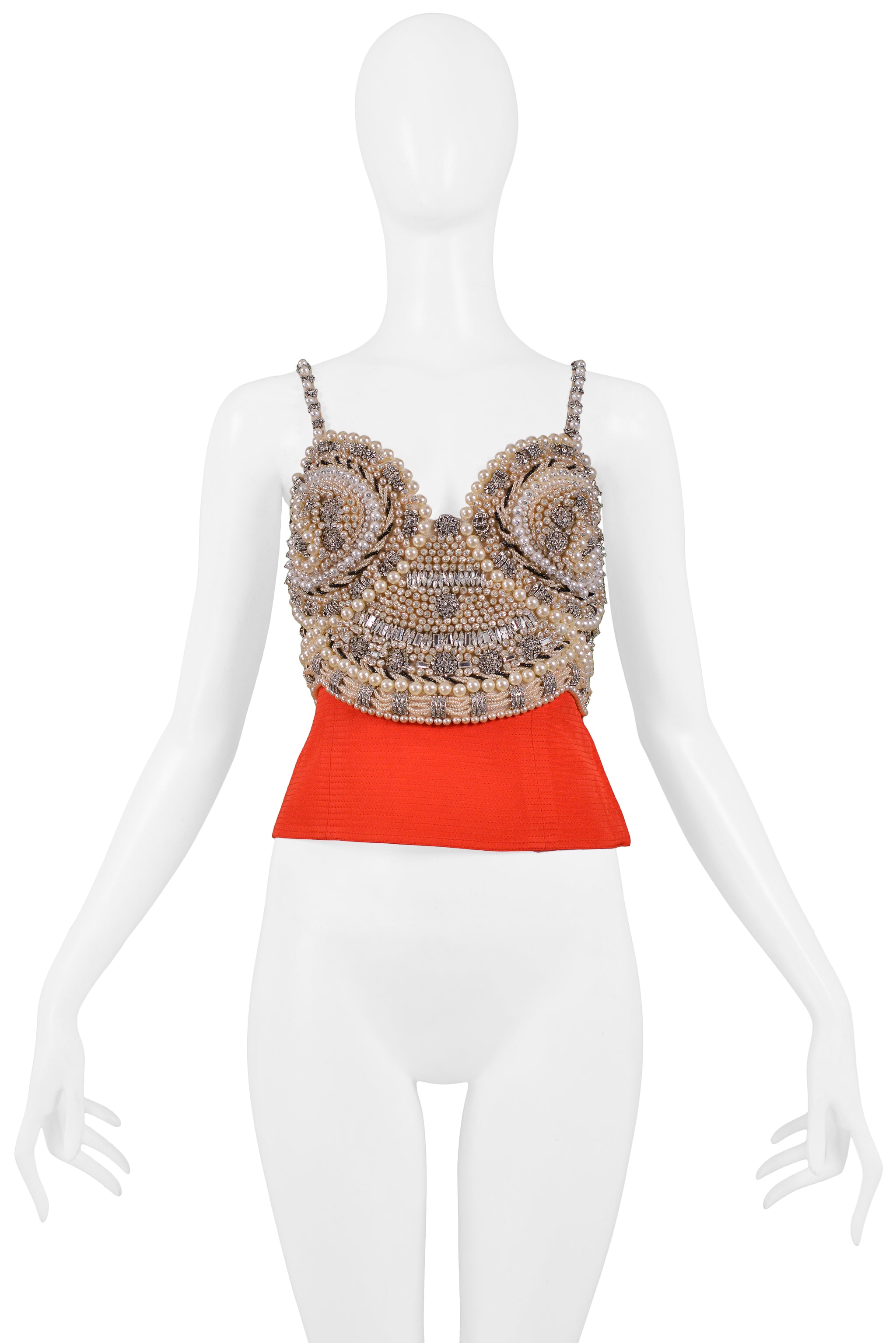 GIANNI VERSACE HEAVILY BEADED BUSTIER 1991