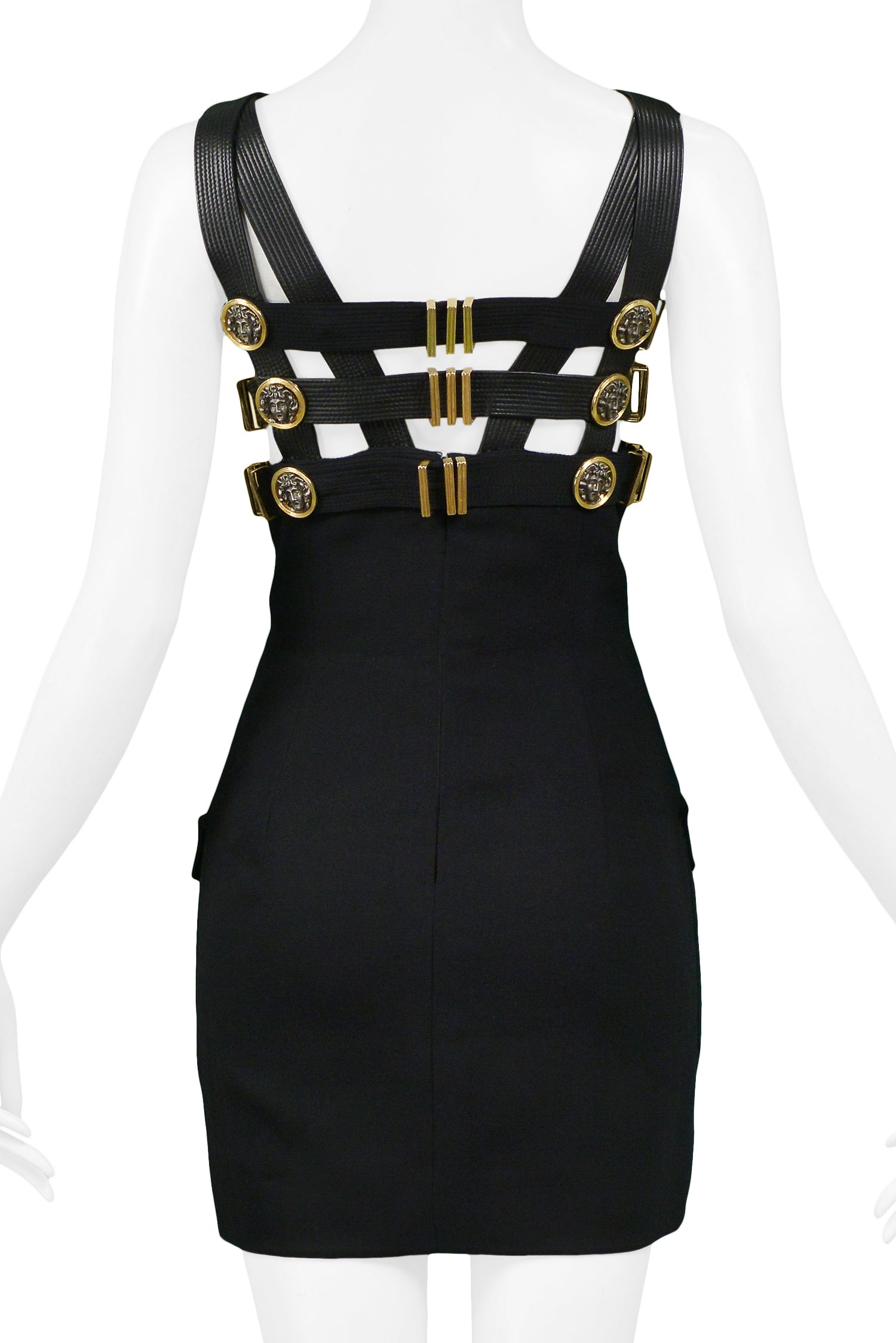 GIANNI VERSACE BLACK BONDAGE DRESS 1992