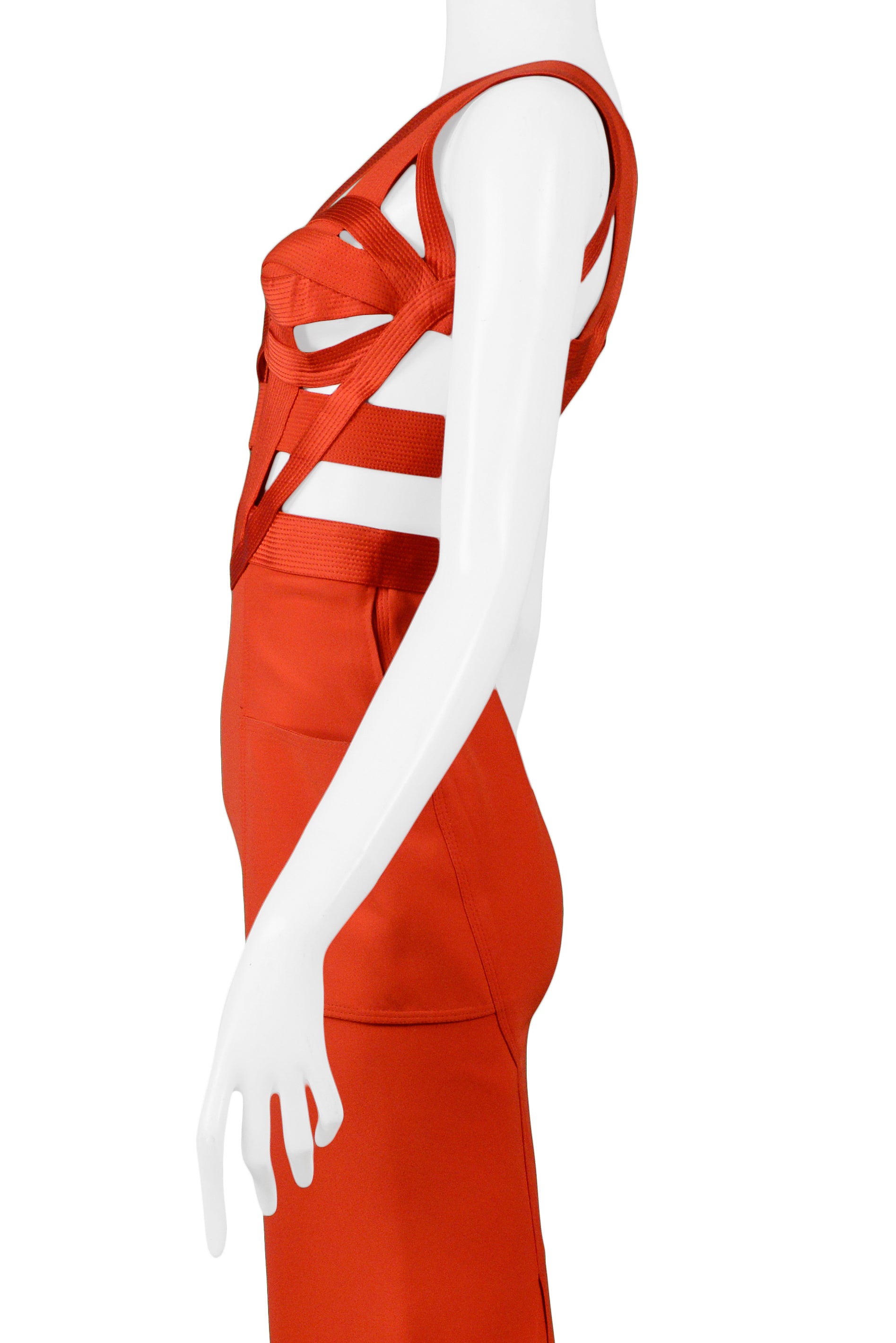 GIANNI VERSACE RED BONDAGE DRESS 1992