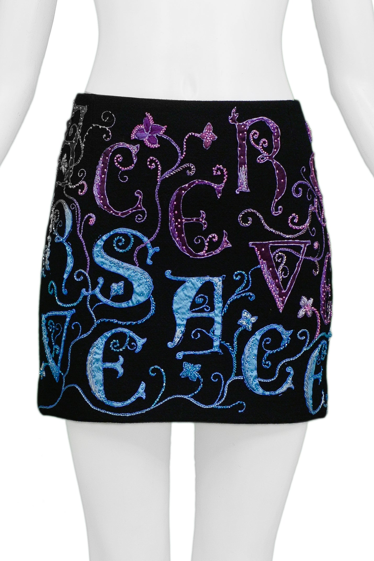 VERSACE ATELIER EMBROIDERED MINI SKIRT