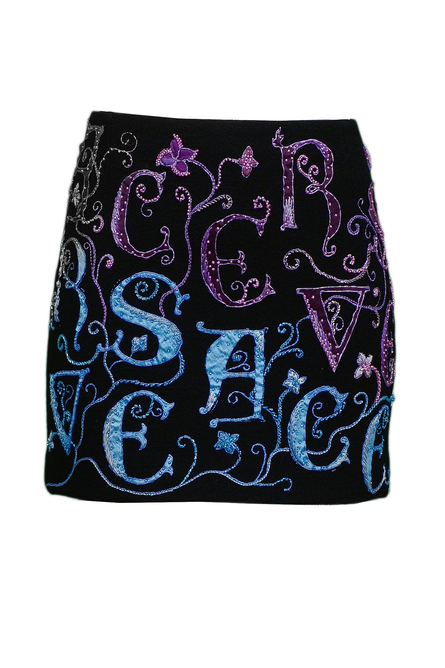 VERSACE ATELIER EMBROIDERED MINI SKIRT