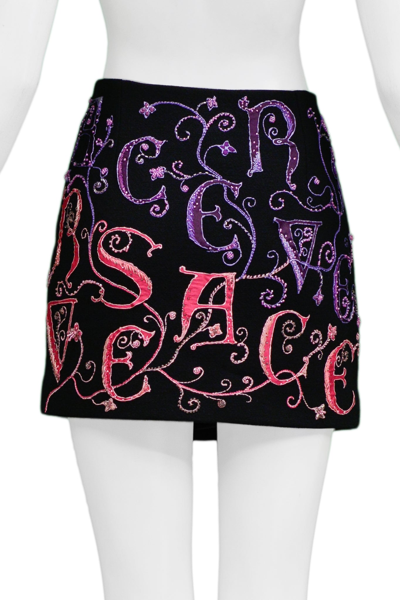 VERSACE ATELIER EMBROIDERED MINI SKIRT
