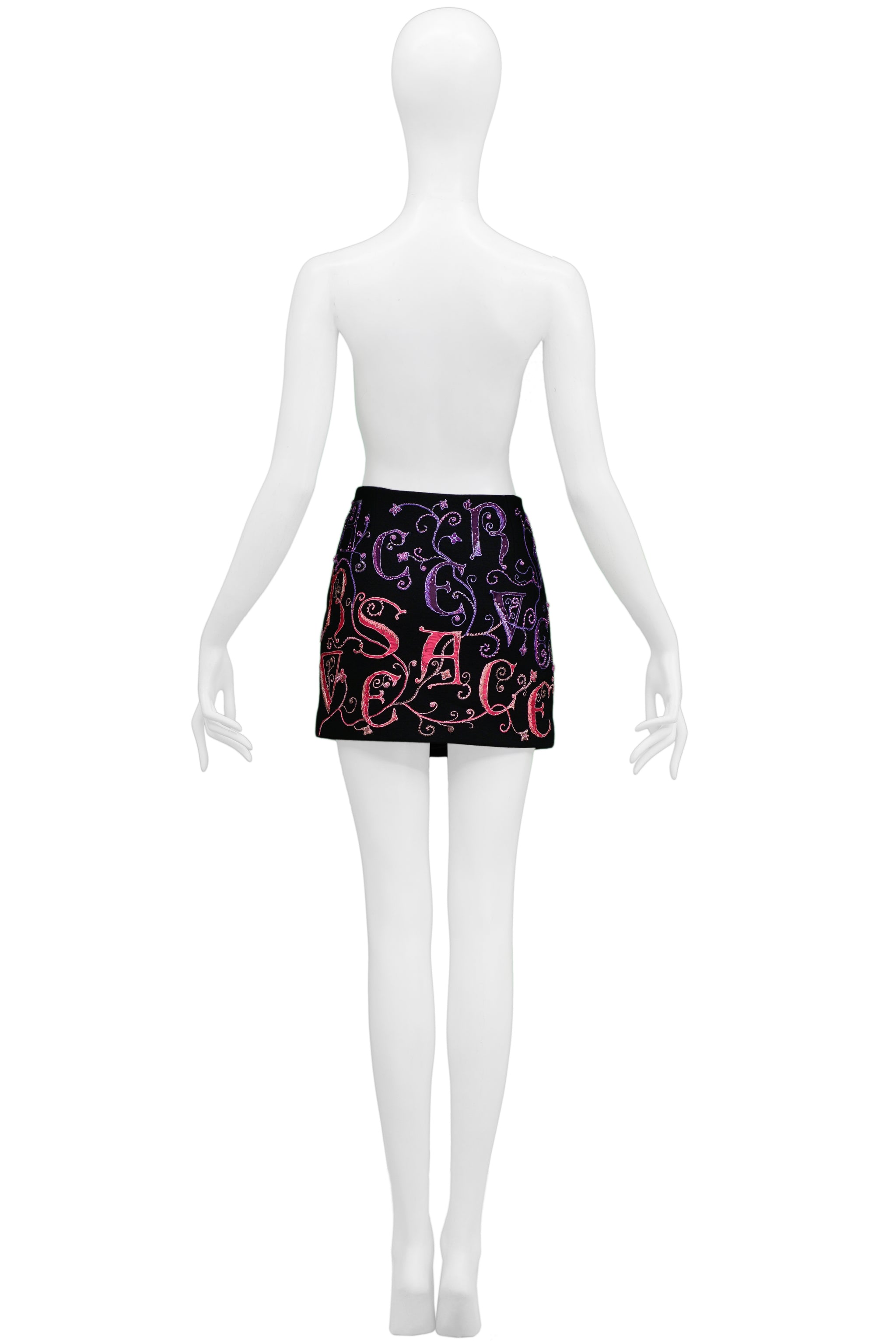 VERSACE ATELIER EMBROIDERED MINI SKIRT