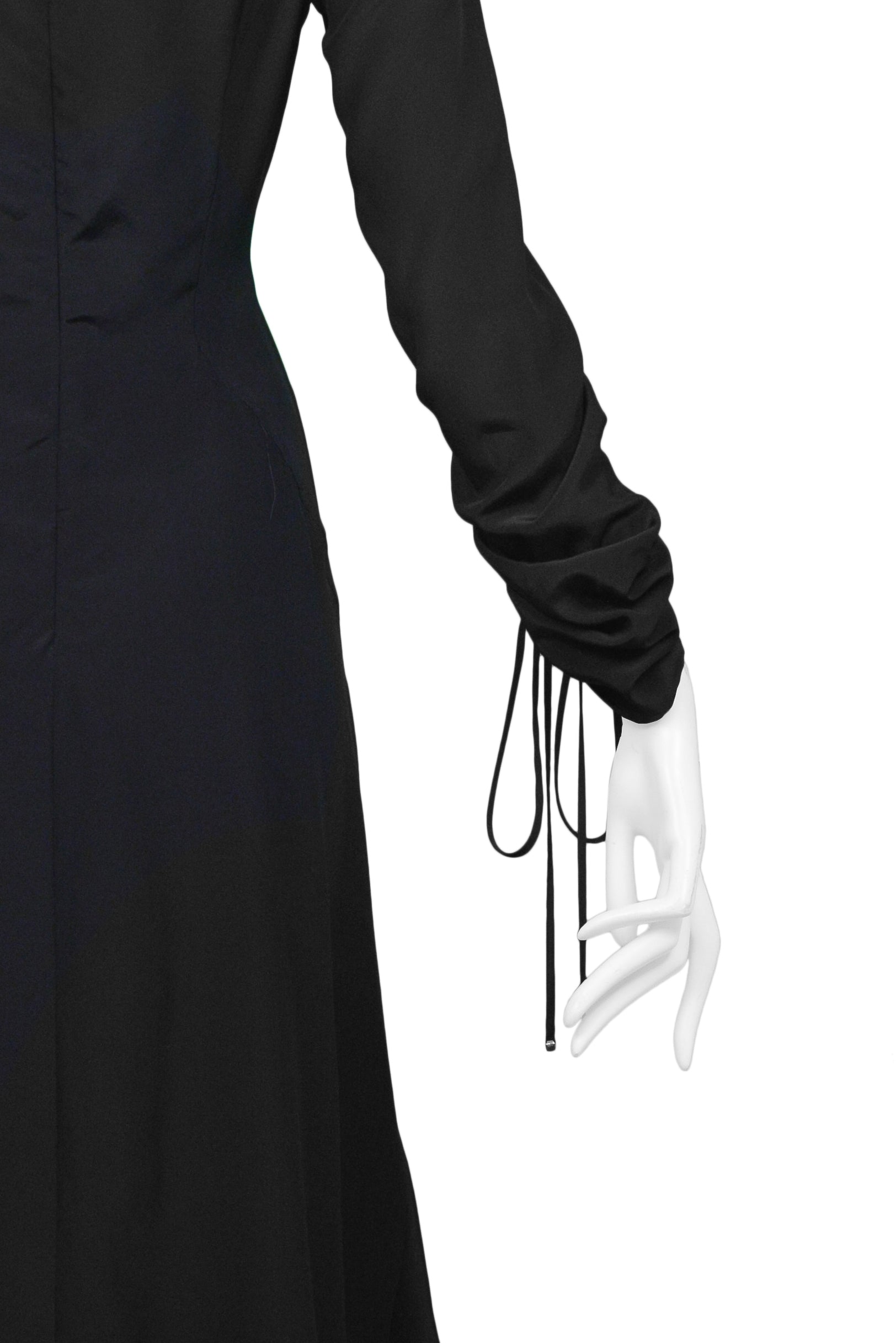 VERSACE BLACK SILK DRAWSTRING DRESS 2000'S