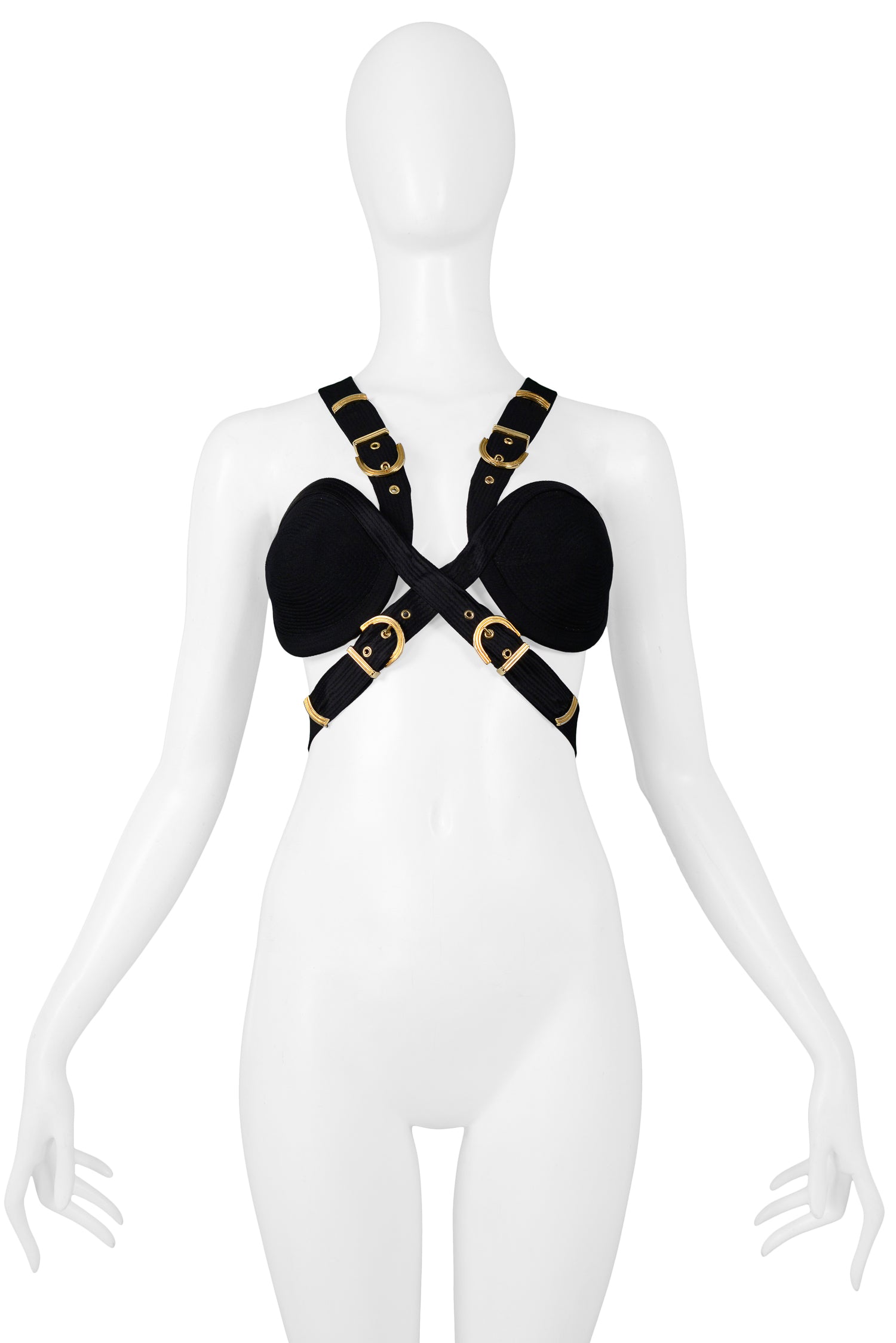 GIANNI VERSACE BLACK BONDAGE BRA 1992