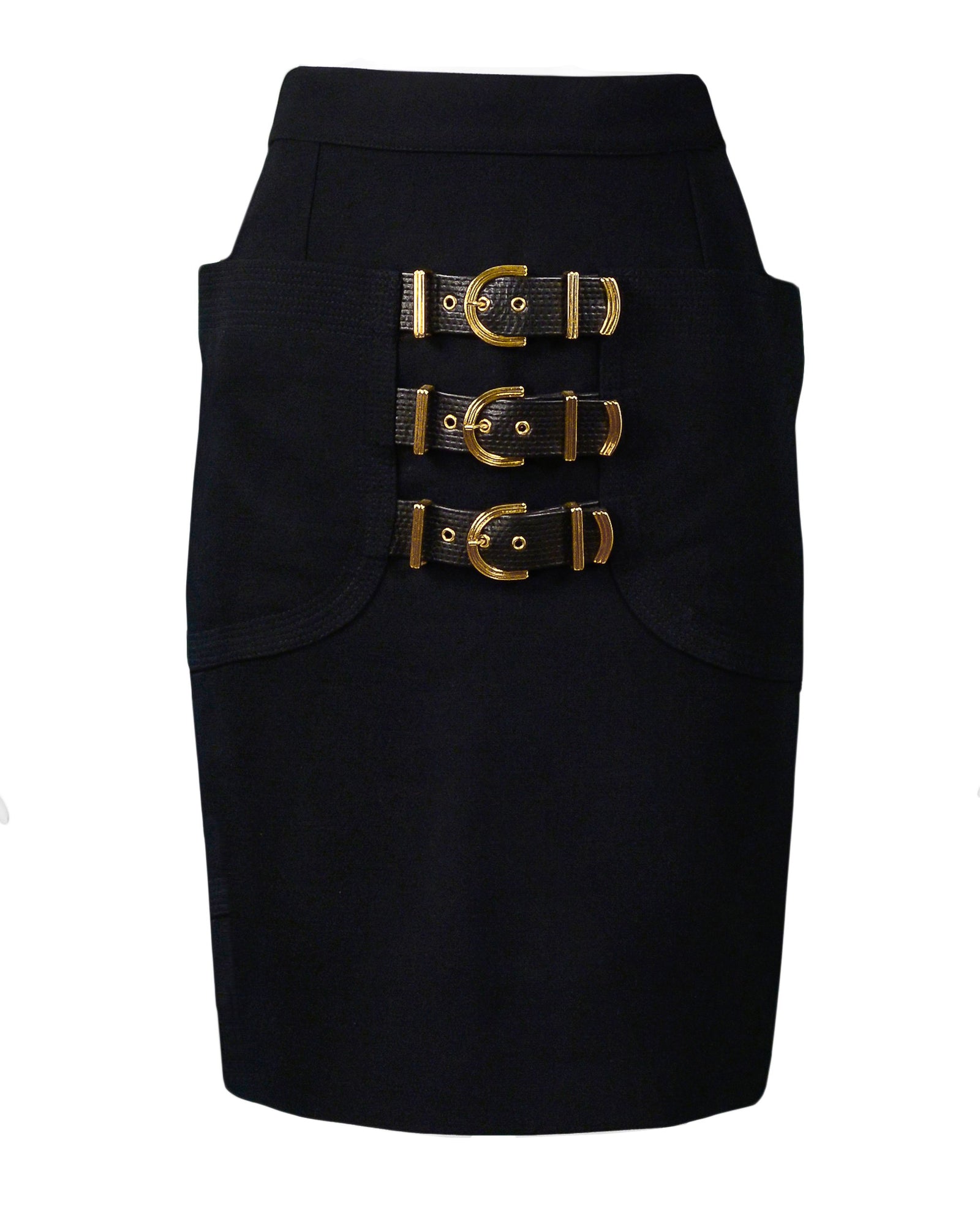 【関税&送料込】Versace Black Stretch Wool Skirt P01008423.jpg