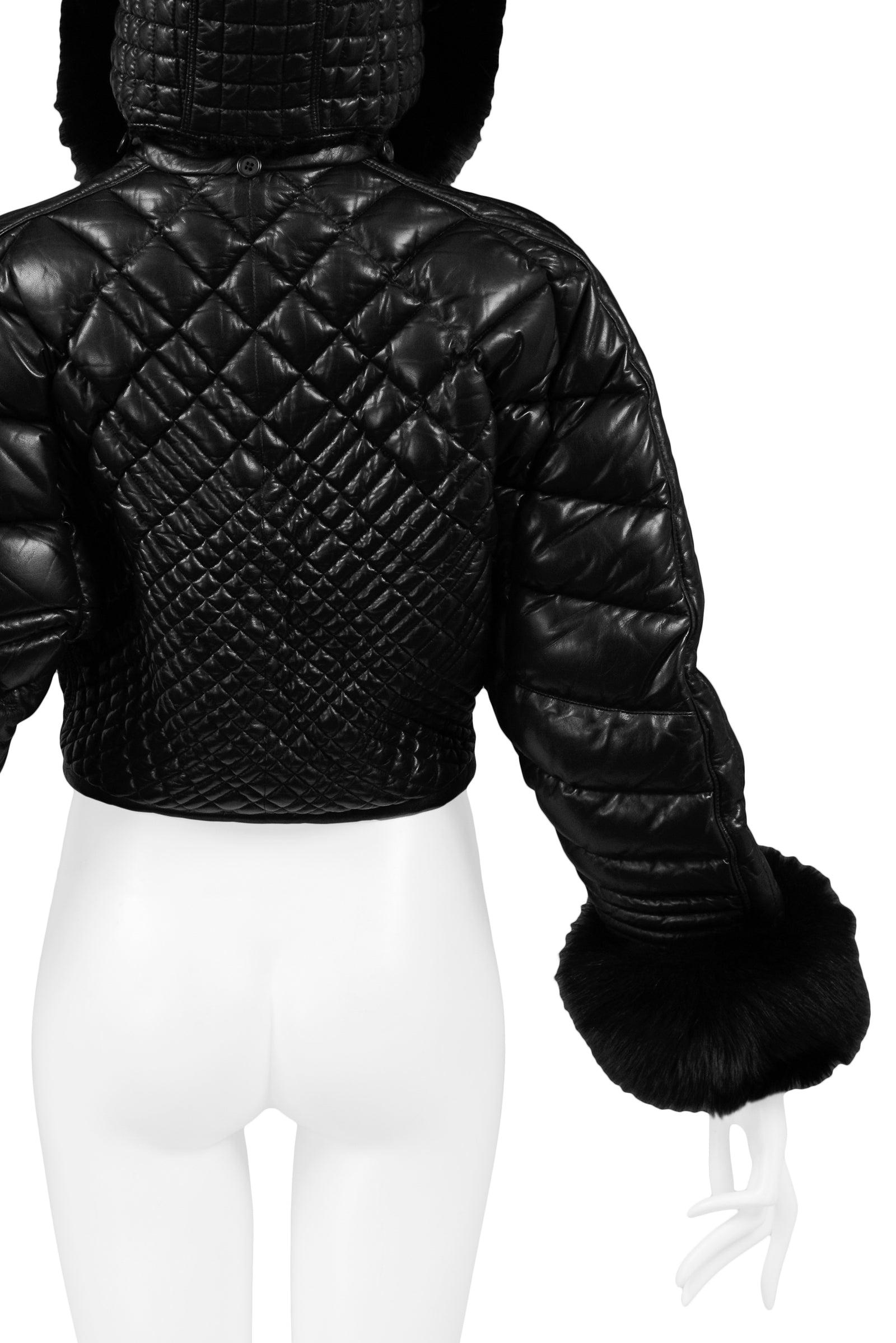 VERSACE Jeans Couture Leather Rabbit Fur Women's Jacket Made