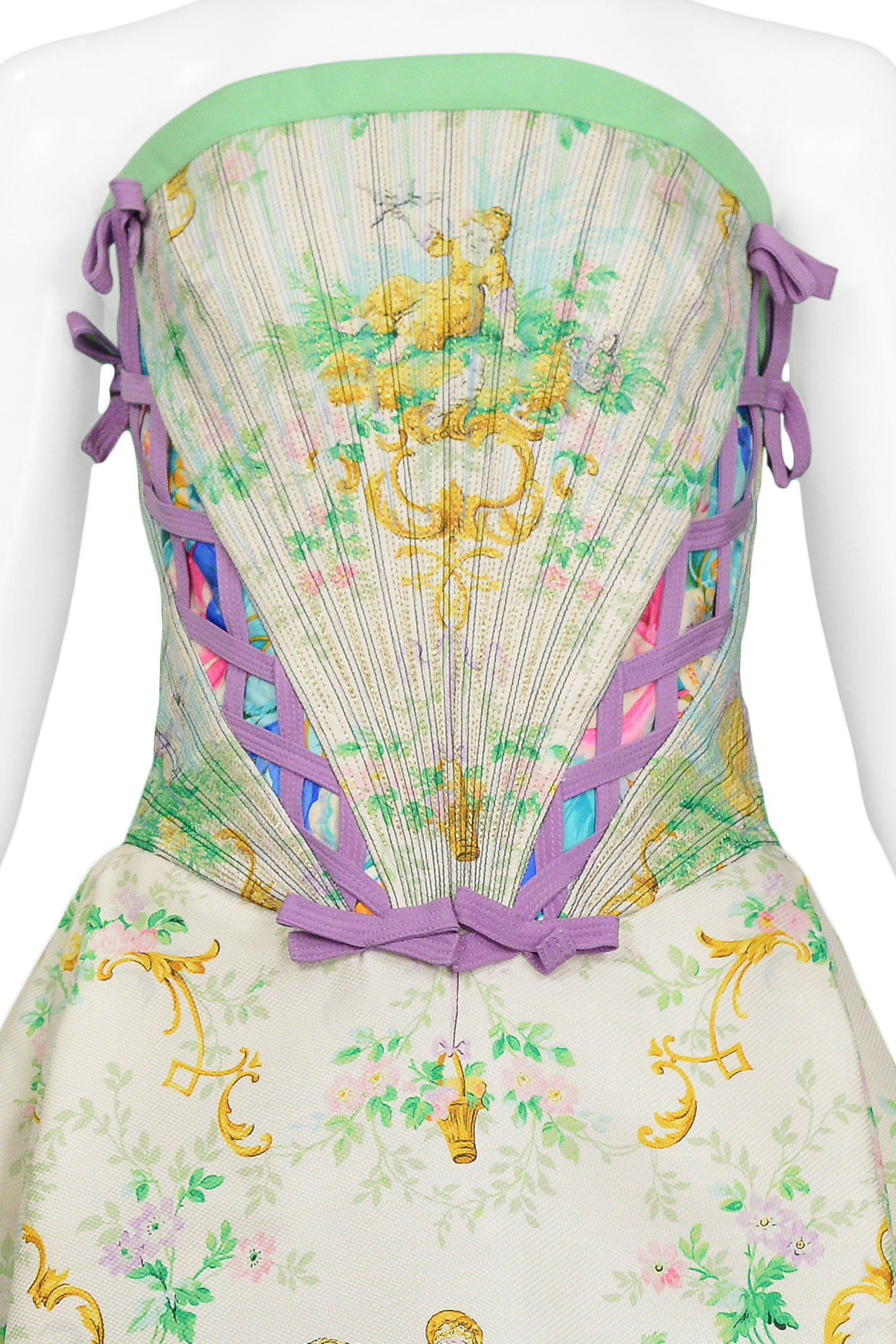 GIANNI VERSACE PICTORIAL PARTY DRESS 1992