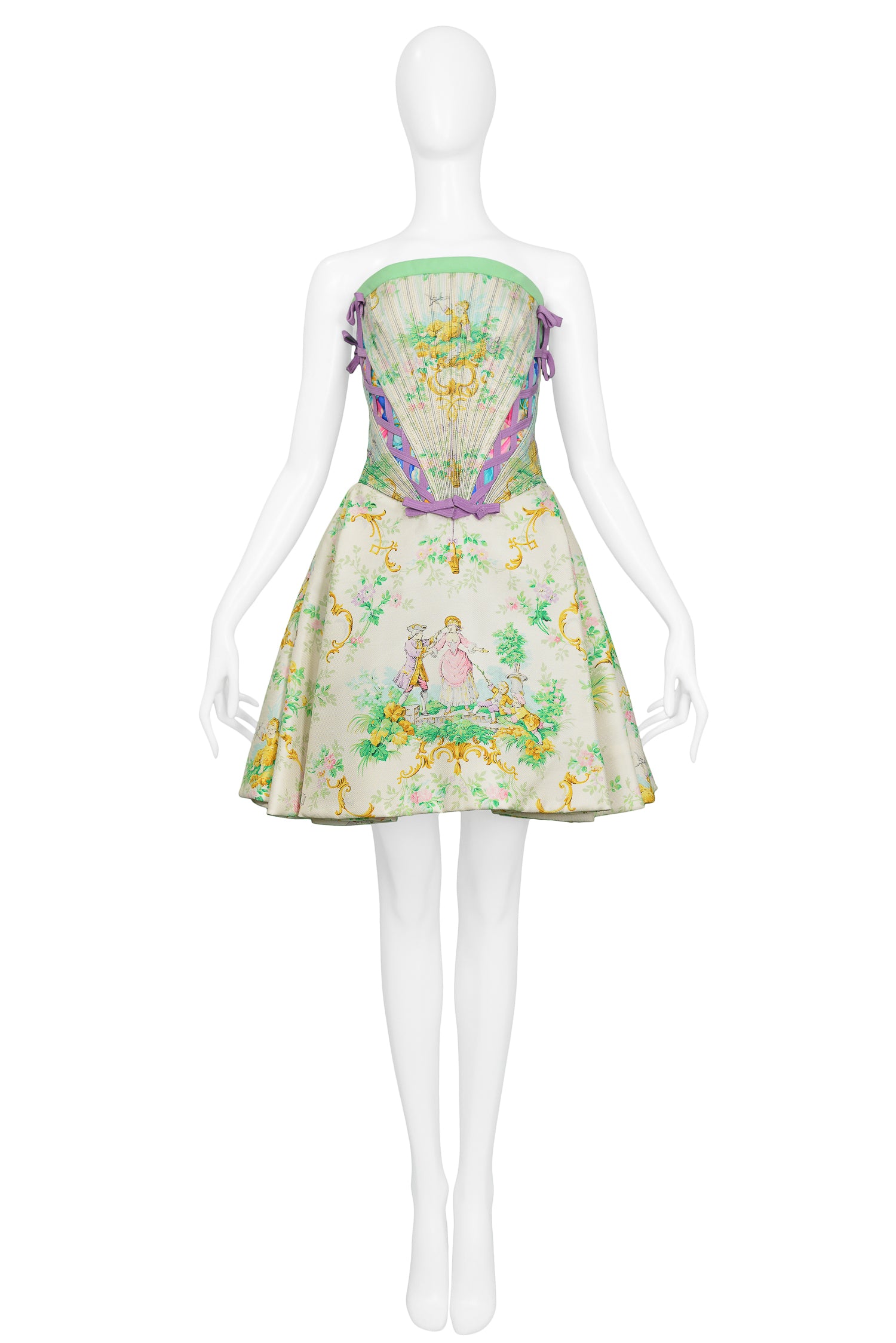 GIANNI VERSACE PICTORIAL PARTY DRESS 1992