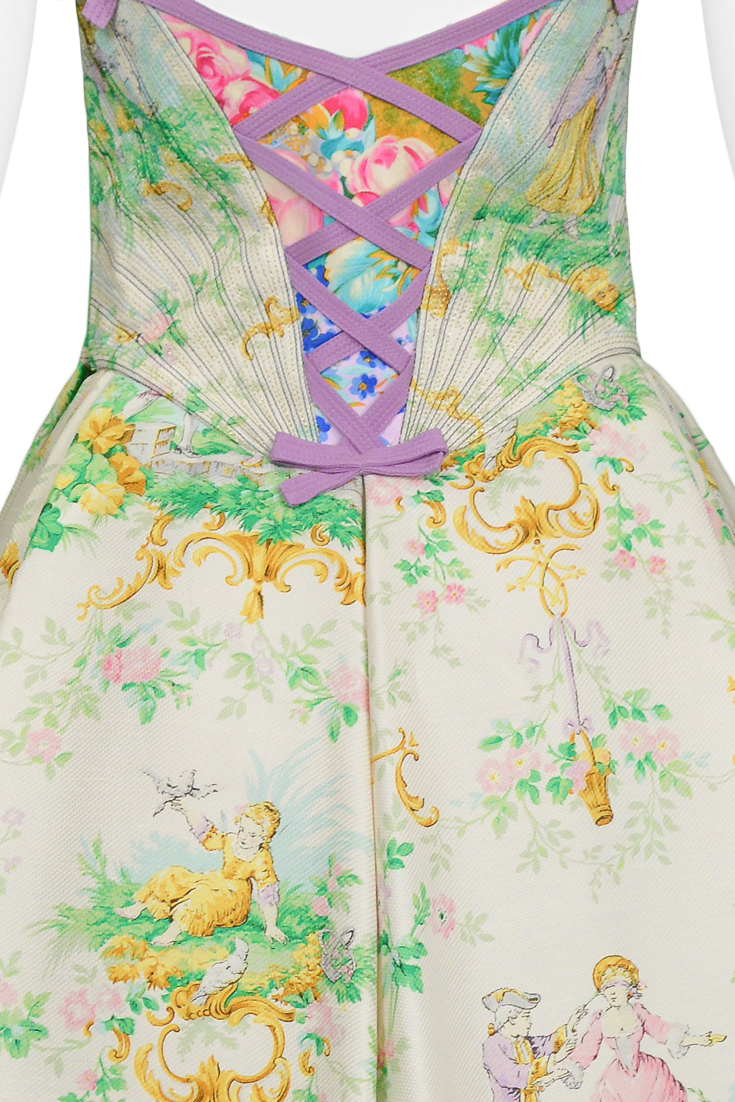 GIANNI VERSACE PICTORIAL PARTY DRESS 1992