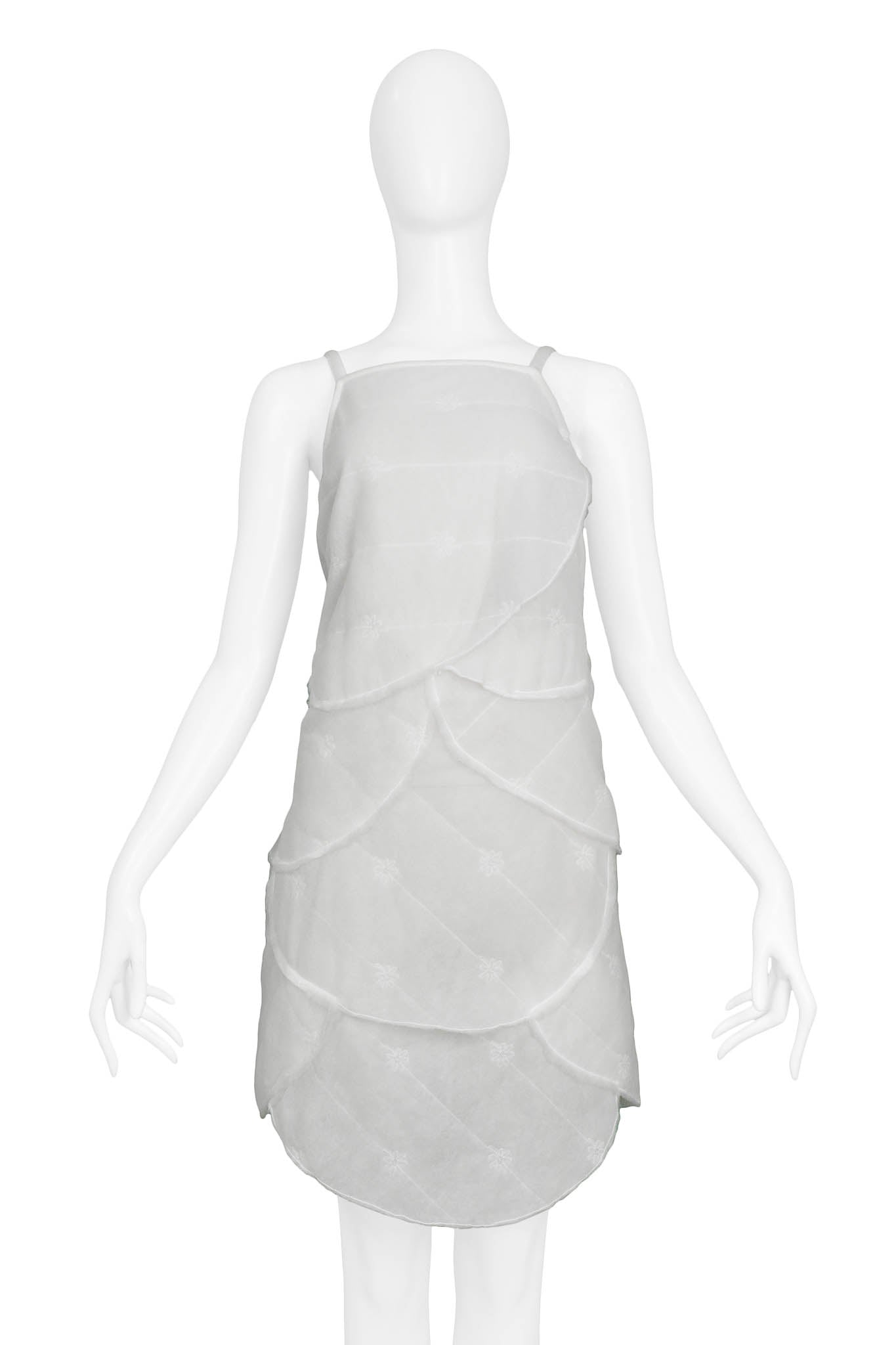 WALTER VAN BEIRENDONCK WHITE PADDED BATTING DRESS 1999