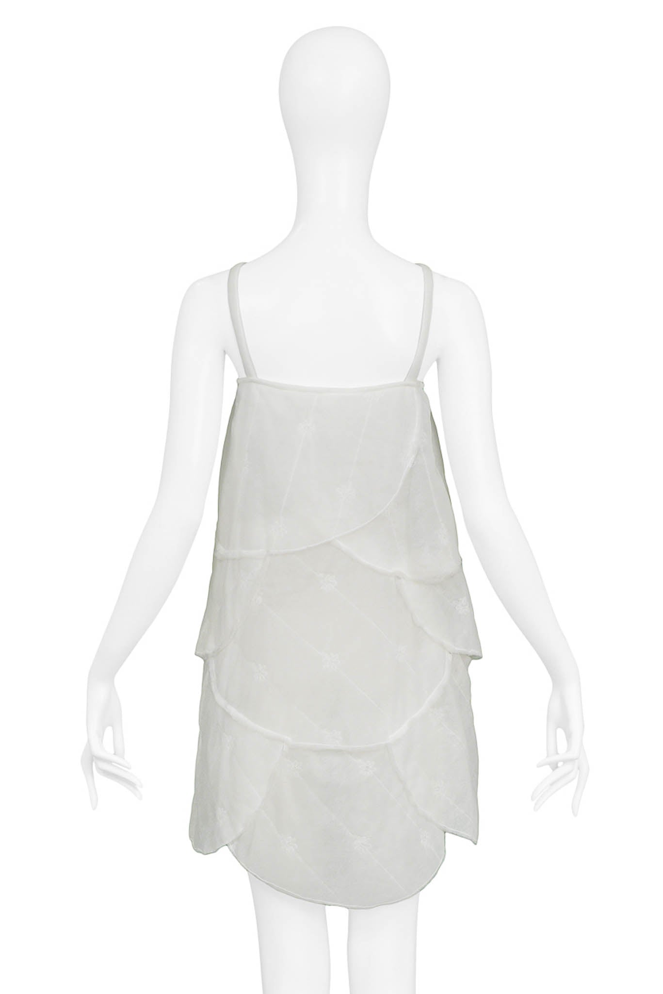 WALTER VAN BEIRENDONCK WHITE PADDED BATTING DRESS 1999