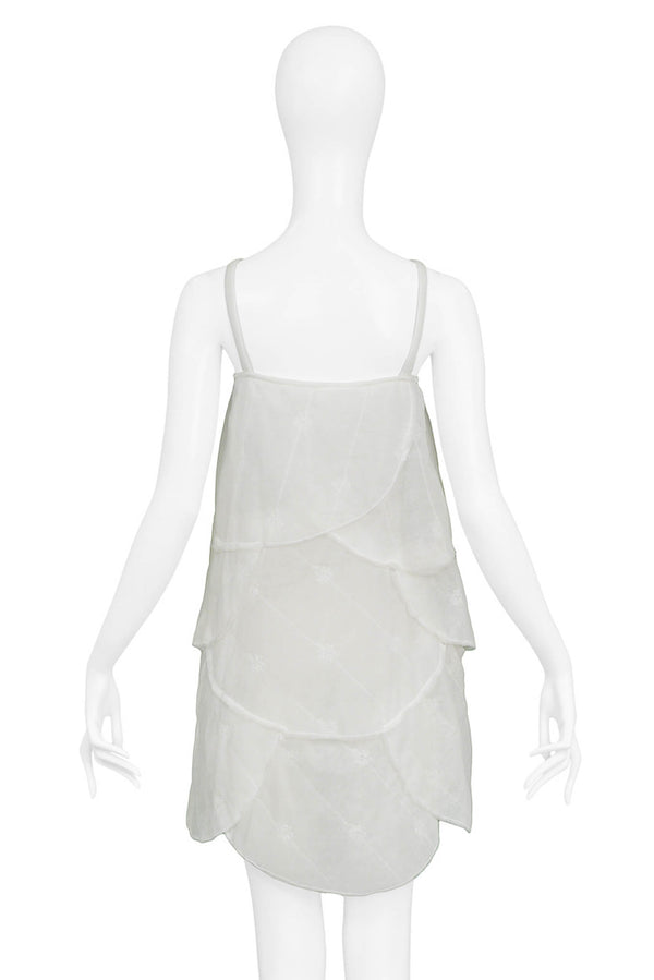 WALTER VAN BEIRENDONCK WHITE PADDED BATTING DRESS 1999