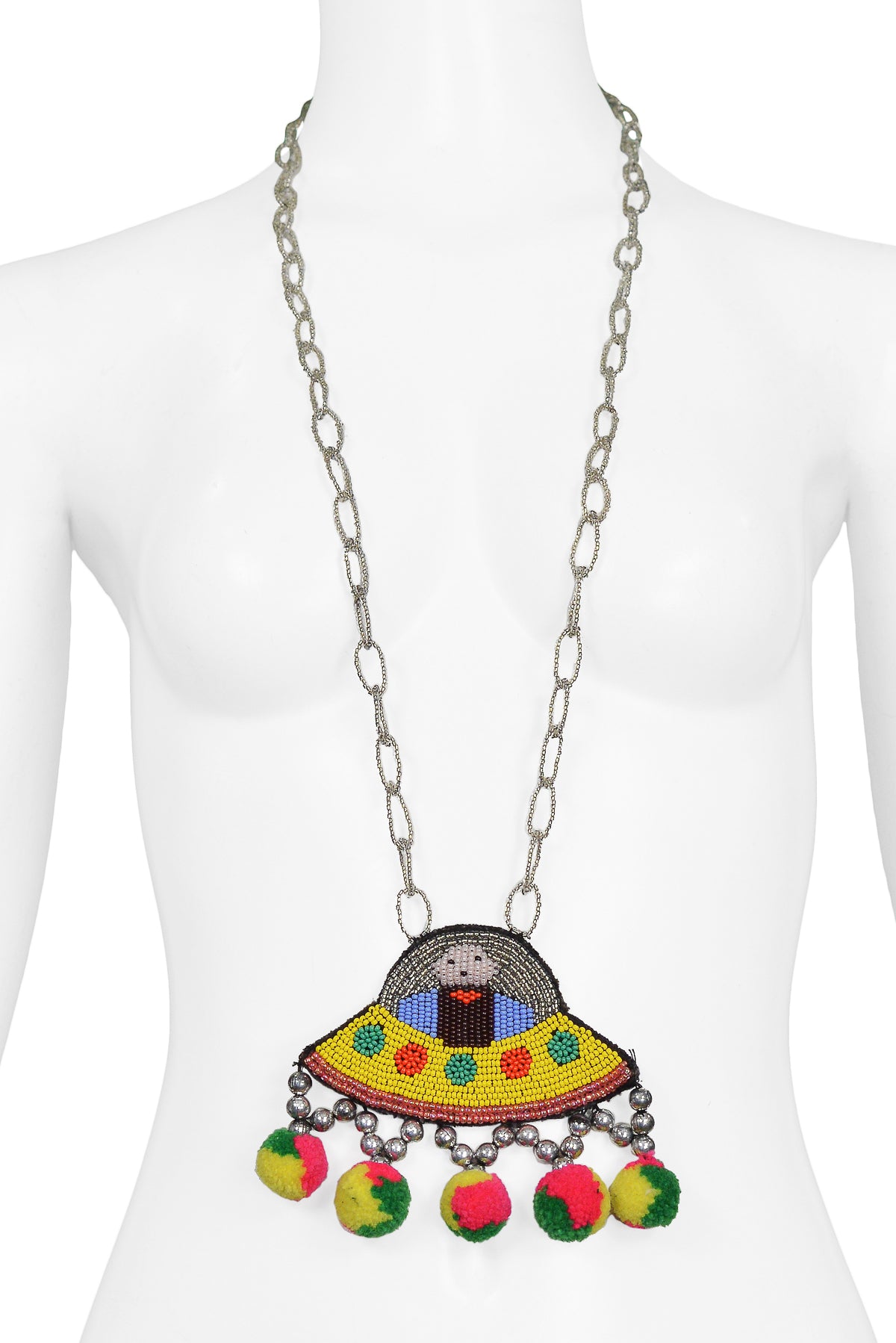WALTER VAN BEIRENDONCK BEADED FLYING SAUCER NECKLACE