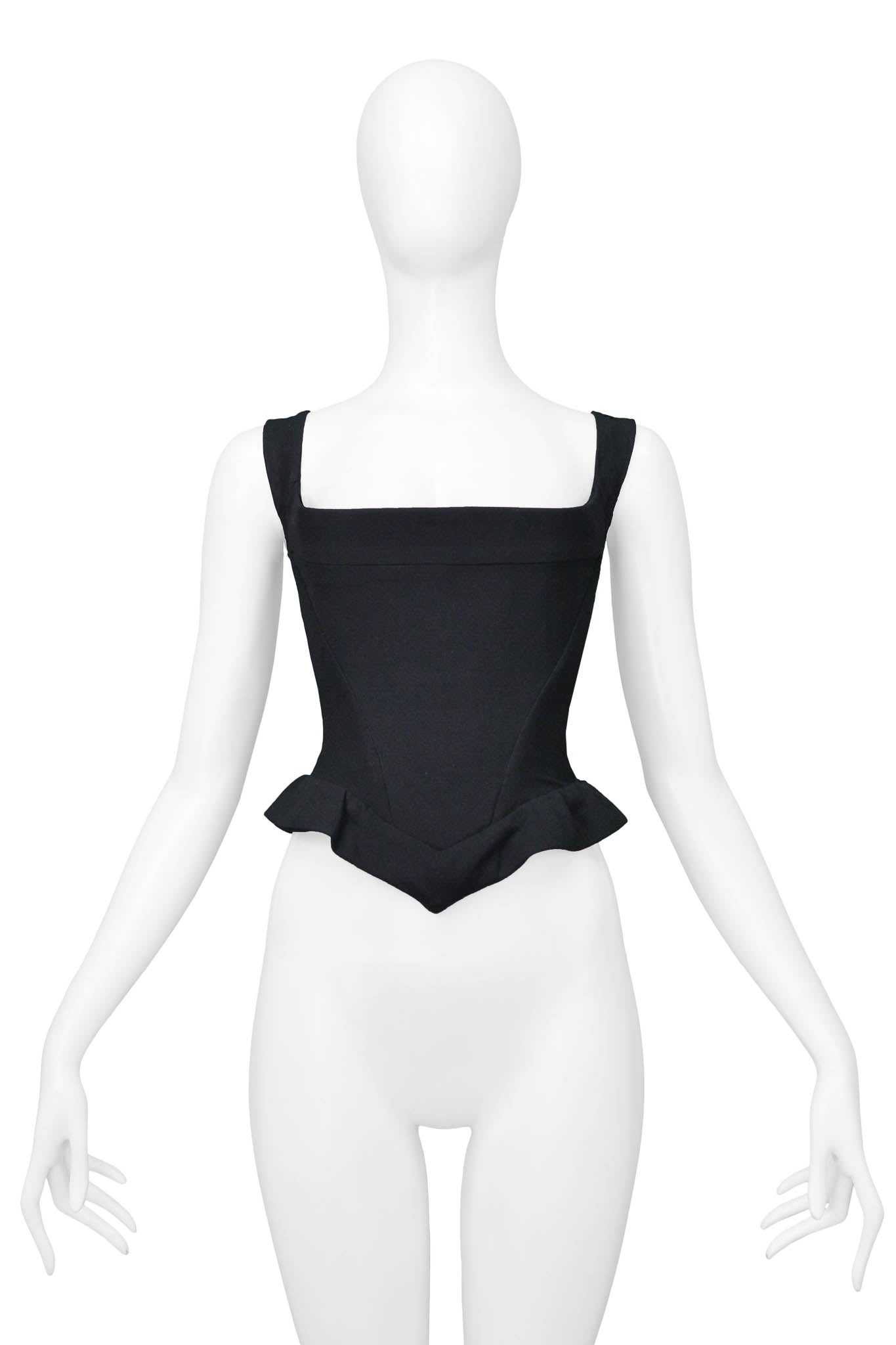 VIVIENNE WESTWOOD BLACK PEPLUM CORSET TOP