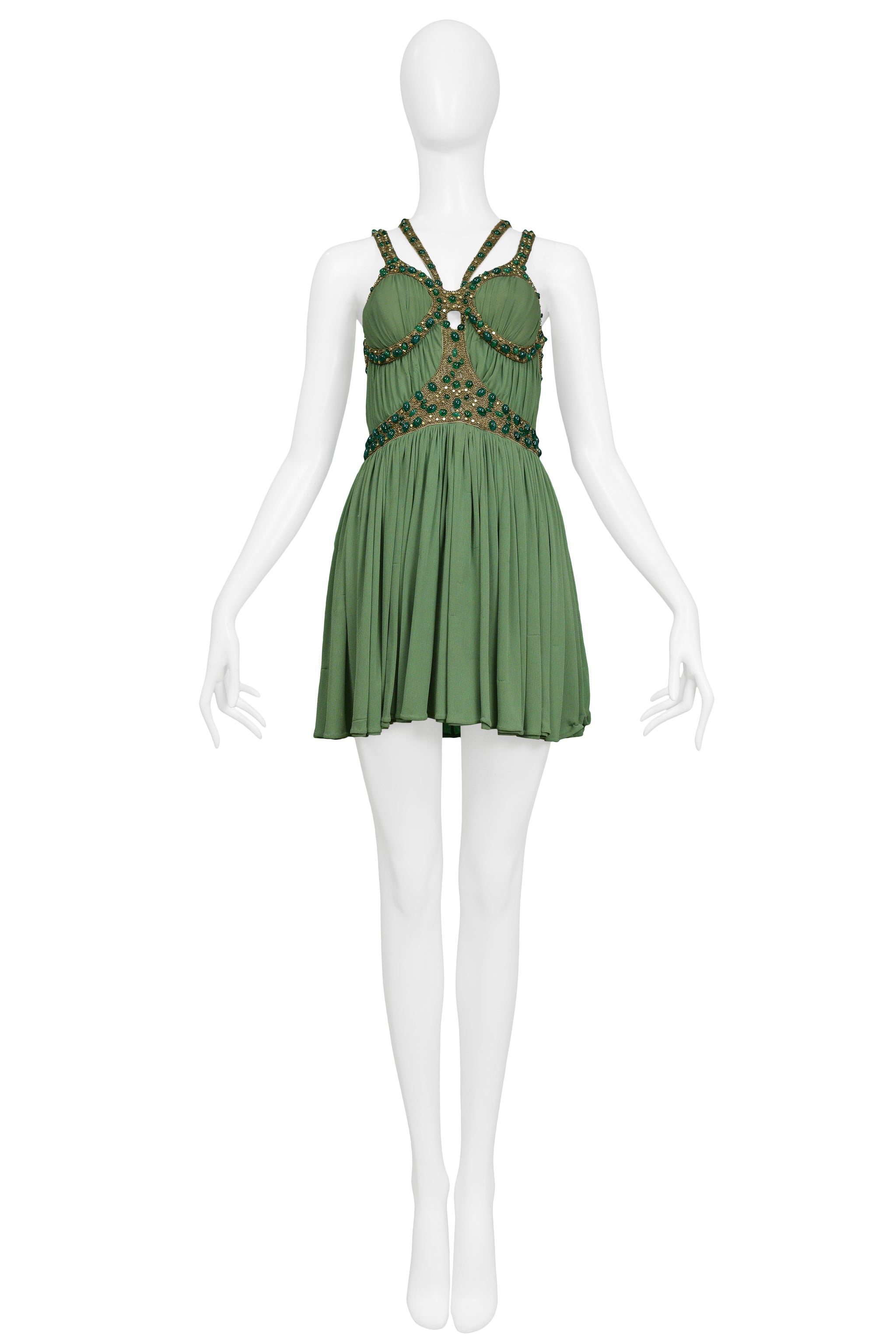 ALEXANDER MCQUEEN BEADED GODDESS MINI DRESS 2006