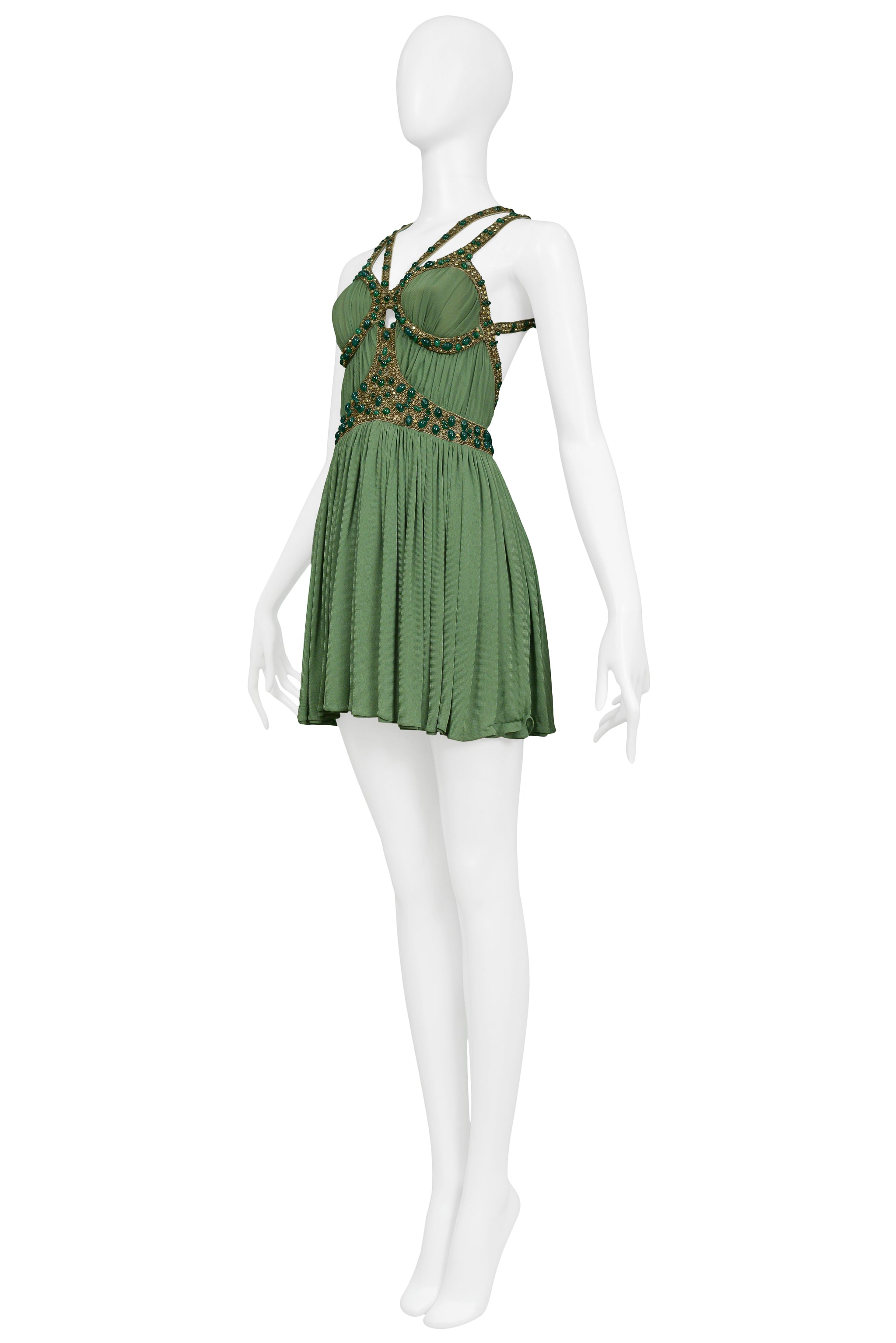 ALEXANDER MCQUEEN BEADED GODDESS MINI DRESS 2006