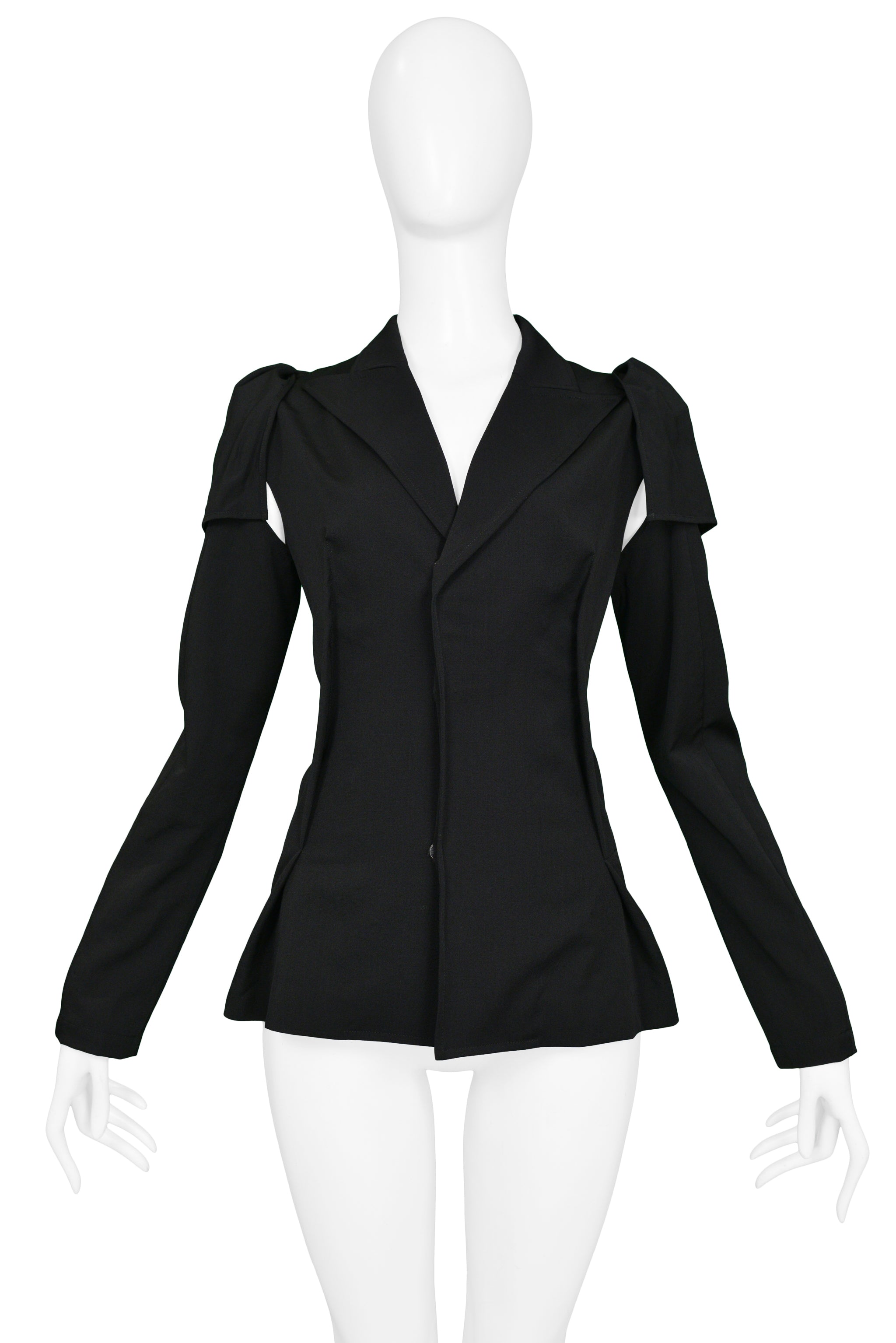 YOHJI YAMAMOTO BLACK DETACHABLE SLEEVE JACKET