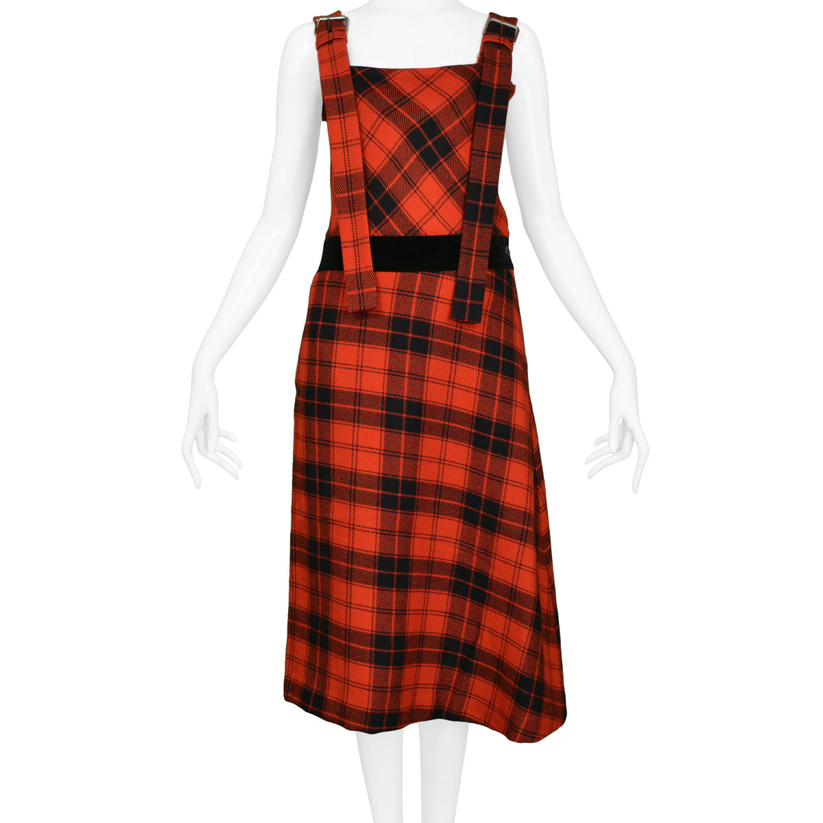 Yohji Yamamoto Red Plaid Jumper Dress 2003 Yohji Yamamoto Red Plaid Jumper Dress 2003