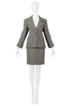 Chanel Pink and White Houndstooth Jacket and One Chanel Skirt Suit