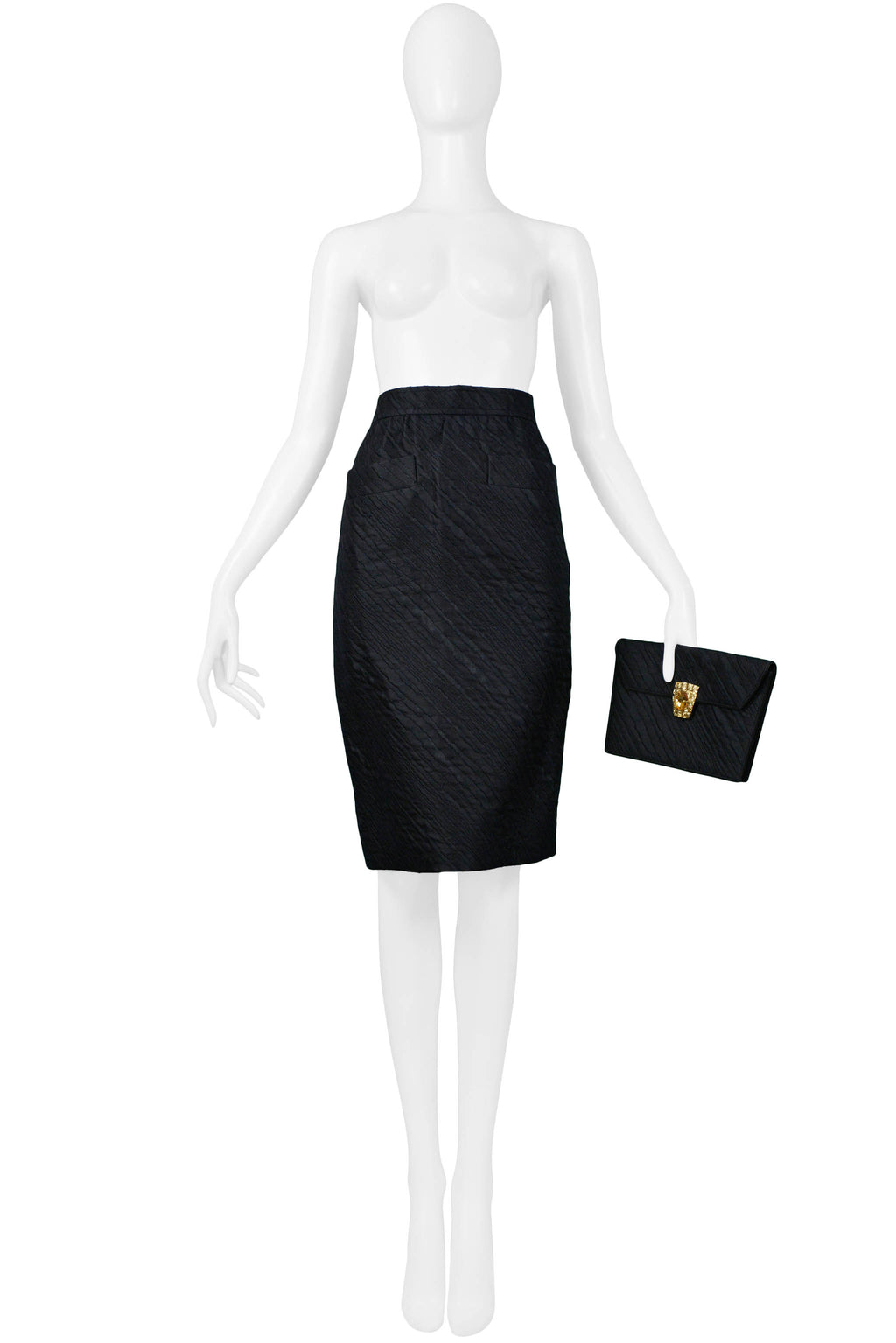 Yves Saint Laurent Rive Gauche Black & Fuchsia Striped Corduroy Skirt –  Style & Salvage