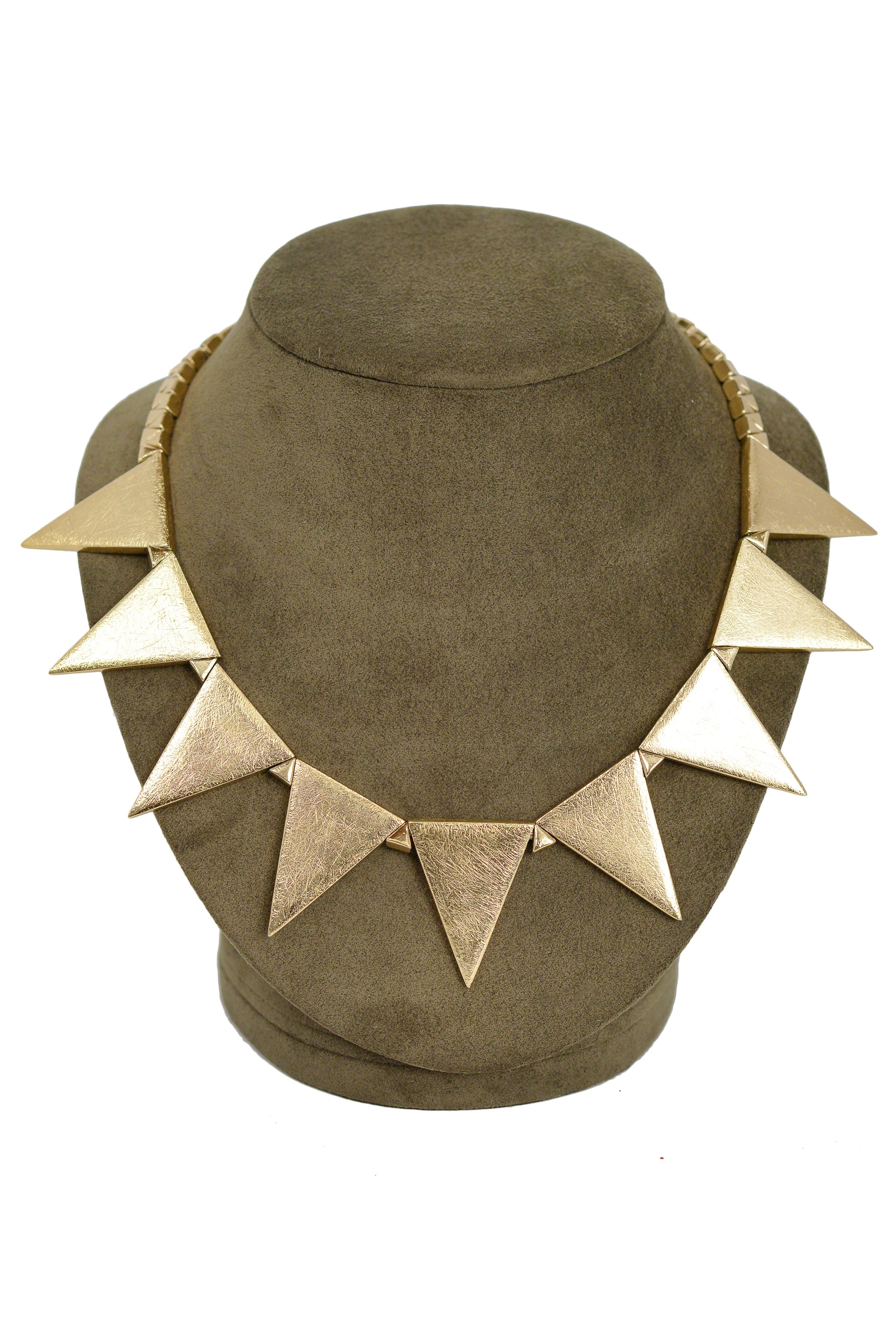 YVES SAINT LAURENT YSL GOLD SPIKE NECKLACE 1980s