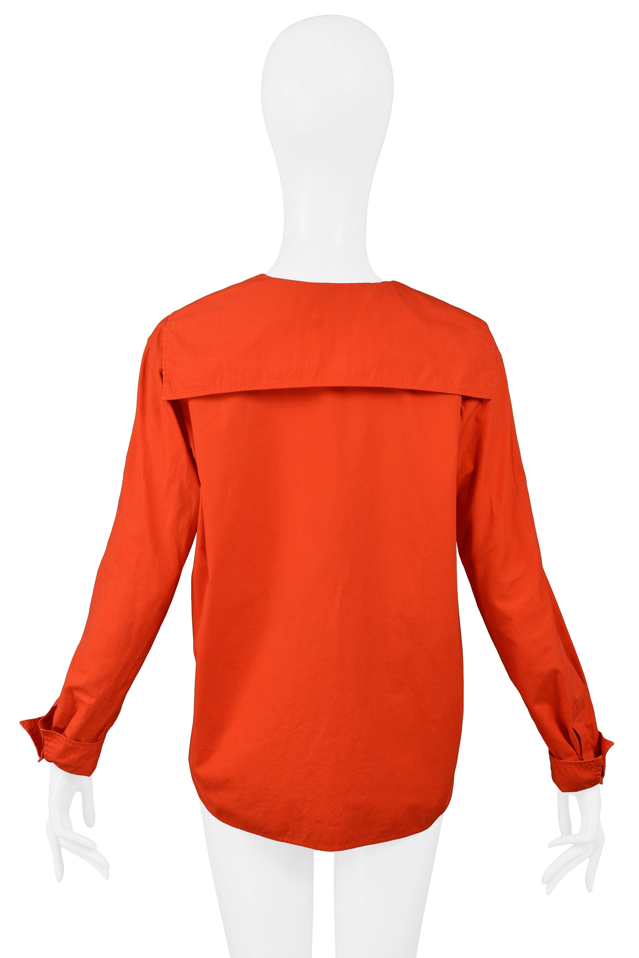 YVES SAINT LAURENT YSL RED COTTON SAILOR TOP