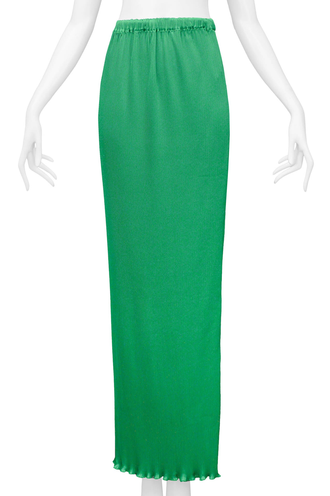 YUKI PLEATED EMERALD GREEN ENSEMBLE WITH BUGLE BEAD TRIM