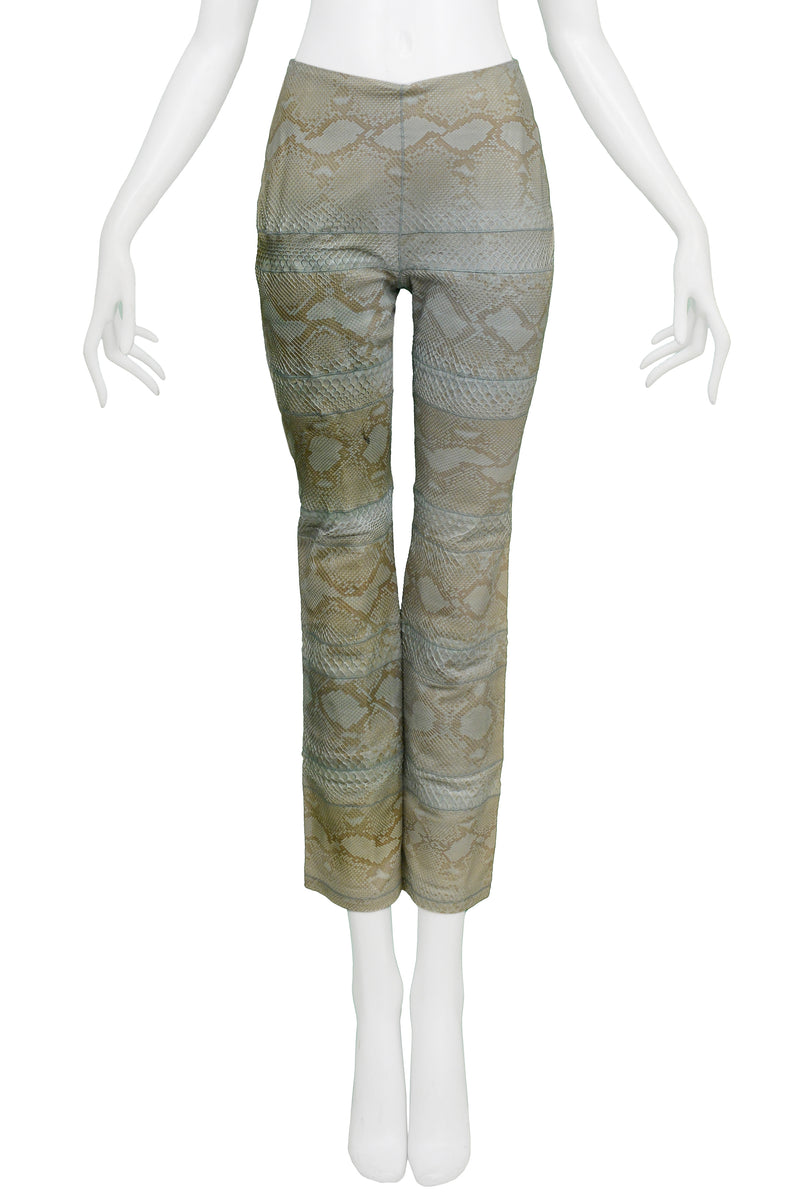 vintage python design flare pants