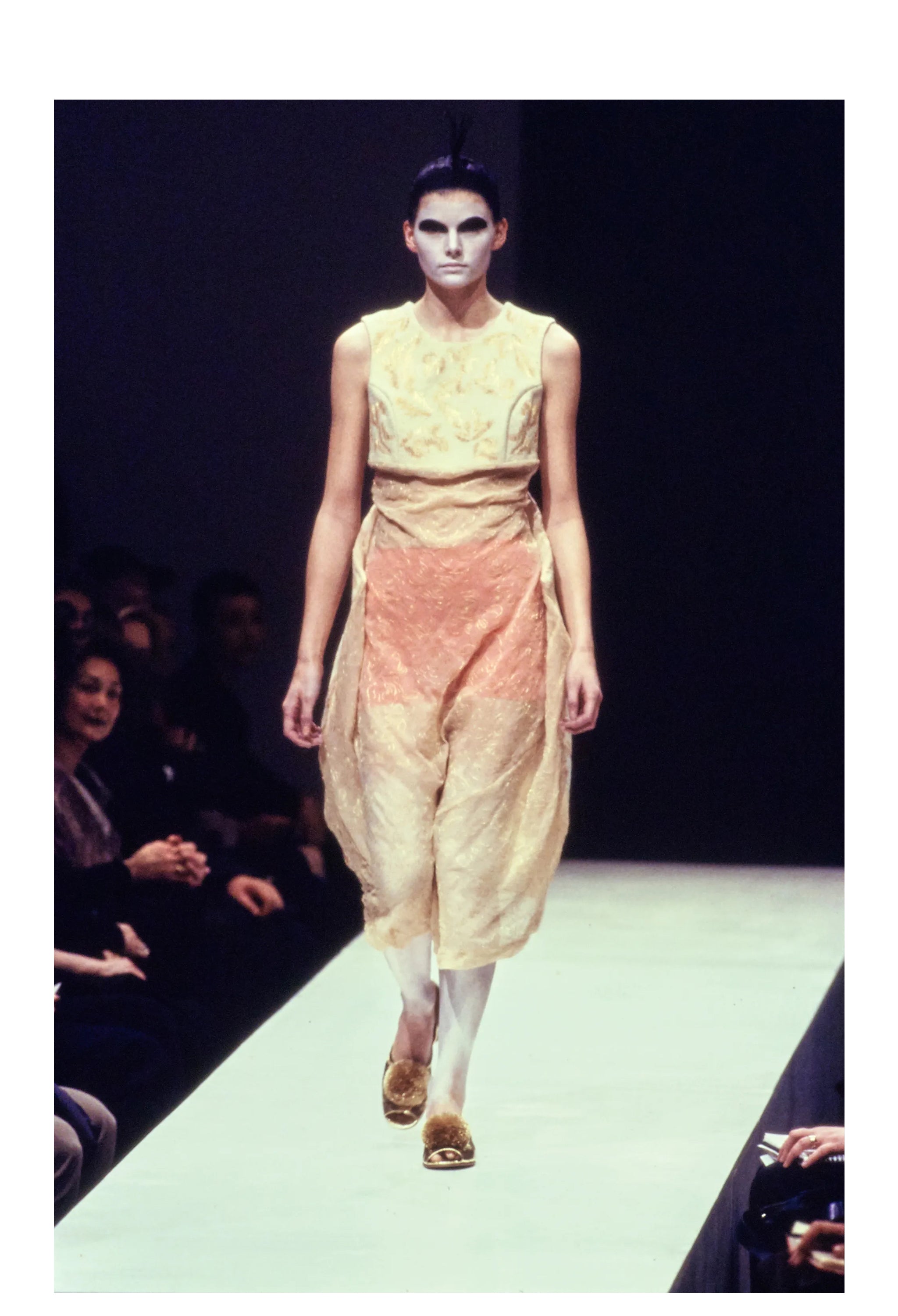 COMME DES GARCONS BLACK SHEER FRONT CONCEPT DRESS 1997