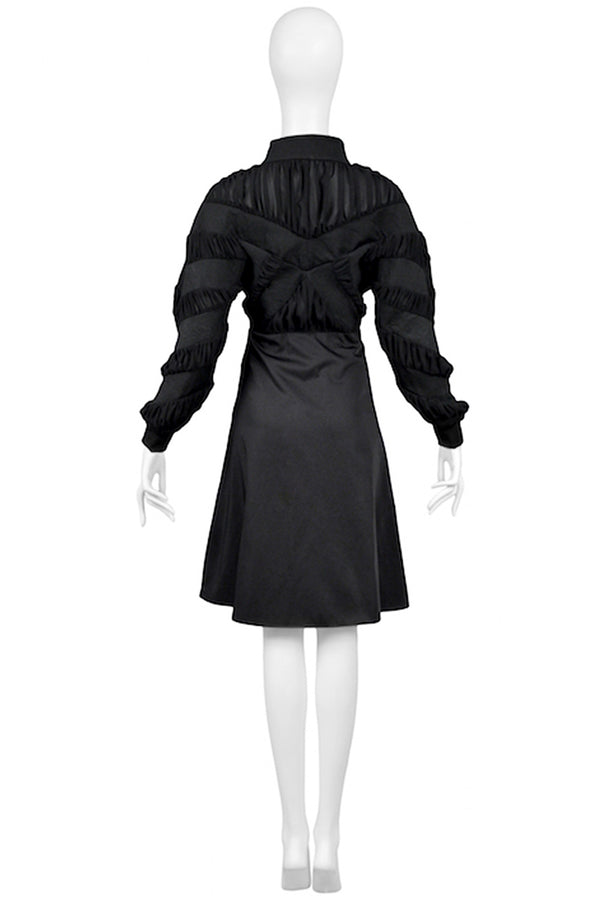 BALENCIAGA BY GHESQUIERE BLACK PEPLUM COAT DRESS
